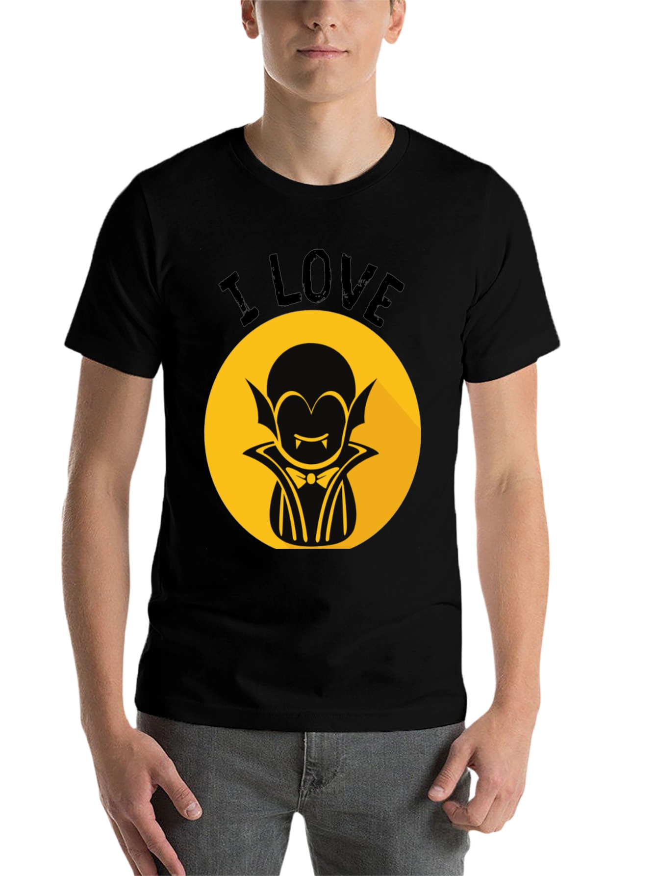 Black I Love Vampire Graphic T-Shirt - Halloween Style view 7