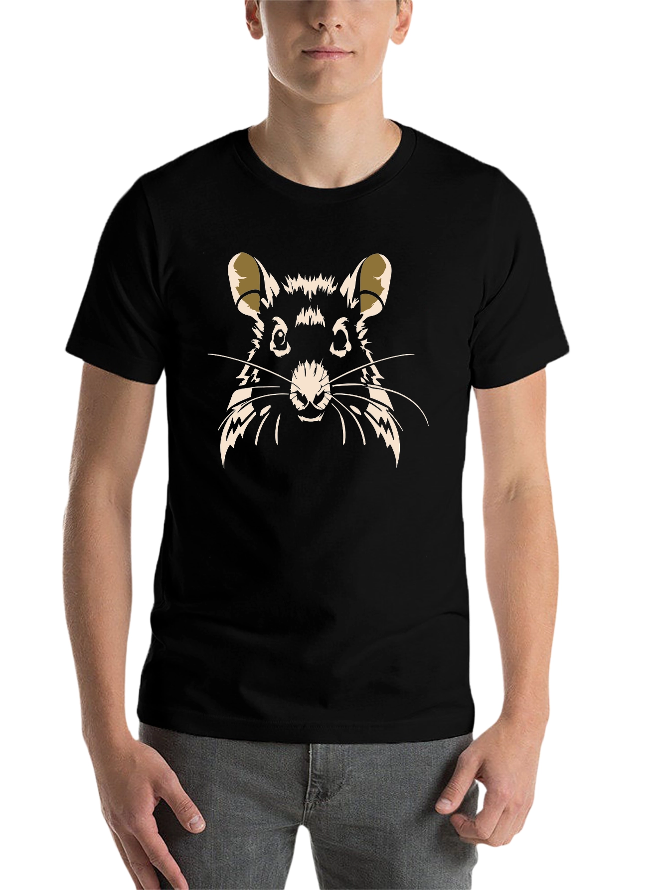 Black Rat Graphic Print T-Shirt - Black view 7