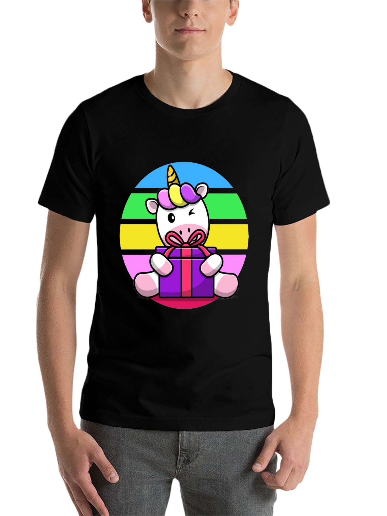 Black Unicorn Gift T-Shirt - Graphic Tee view 7