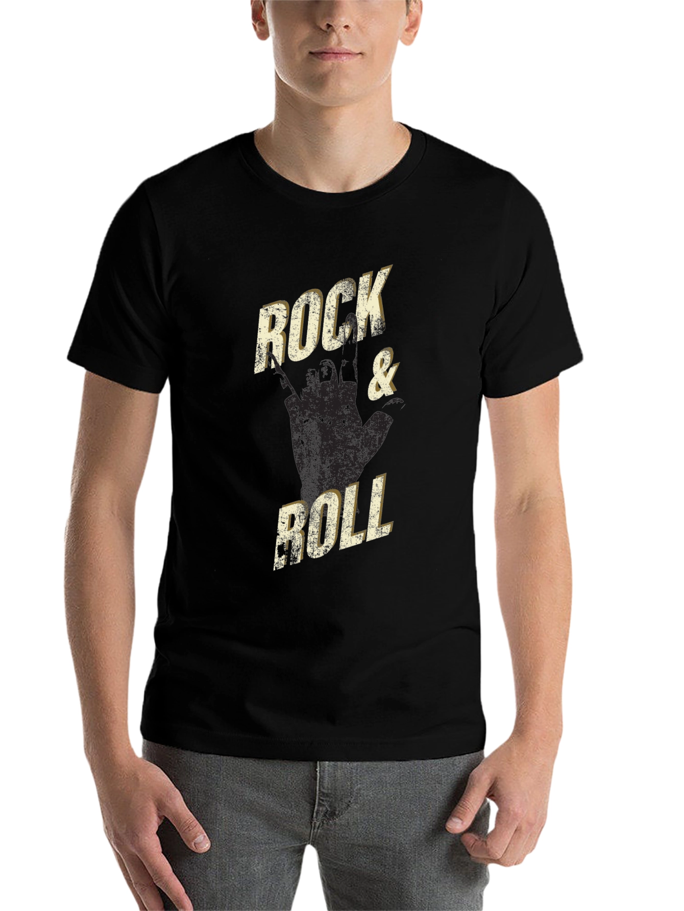 Black Rock & Roll Graphic Tee - Black view 7
