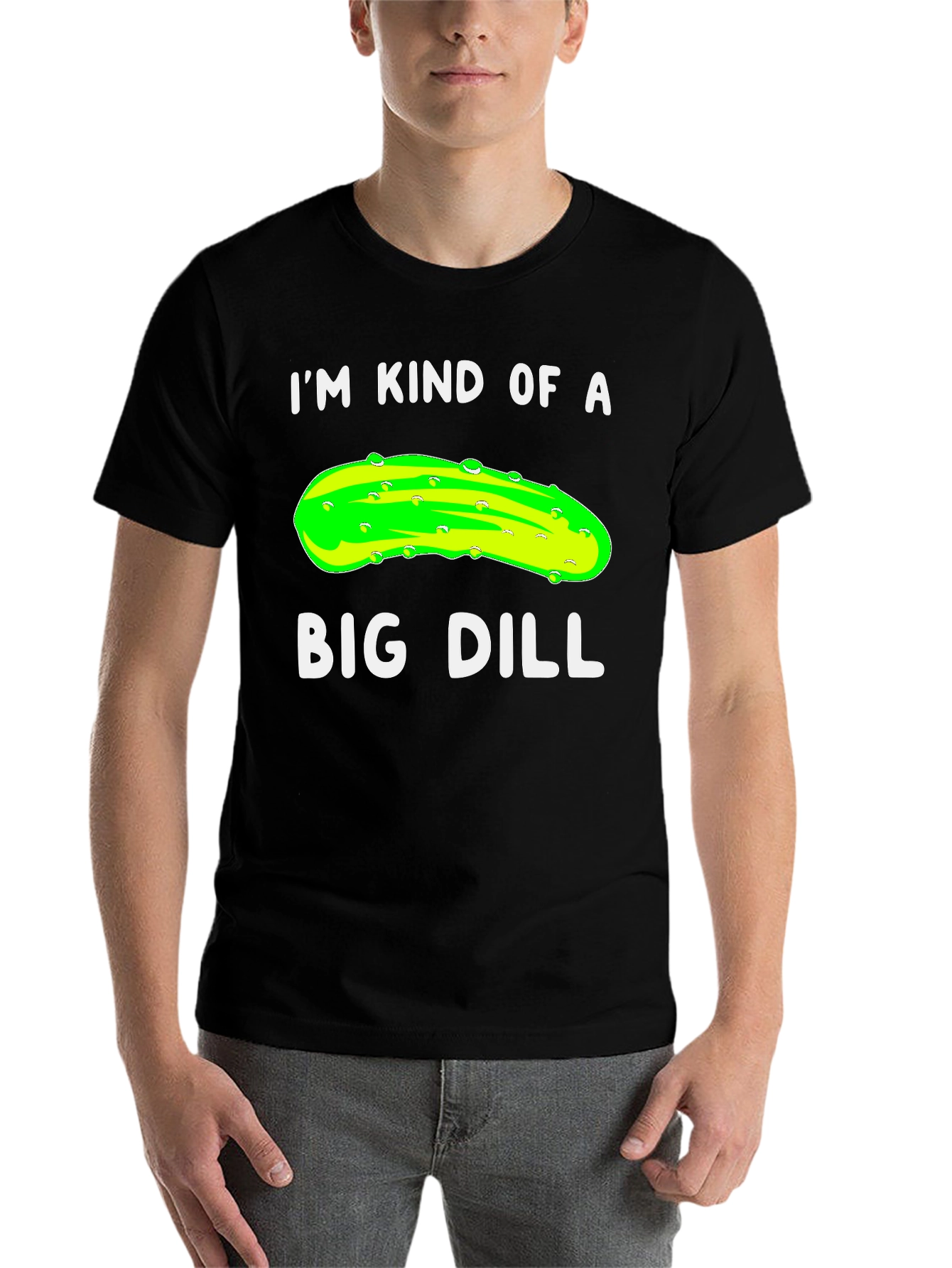 Black Big Dill T-Shirt Funny Pickle Pun Tee view 7