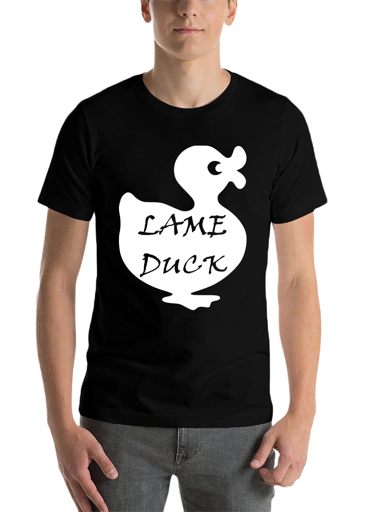 Black Lame Duck Graphic T-Shirt - Novelty Tee view 7
