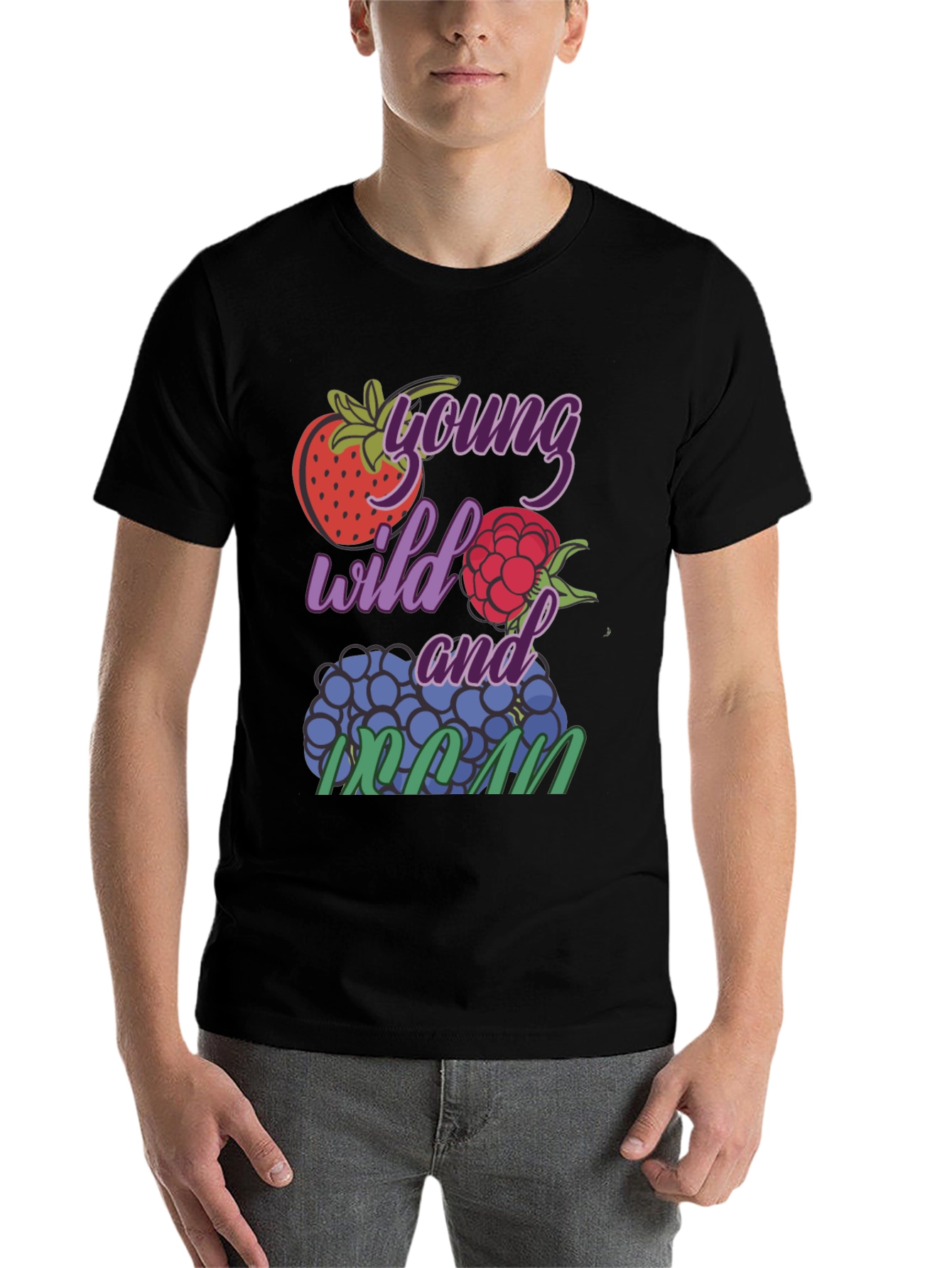 Black Young Wild And Cran T-Shirt view 7