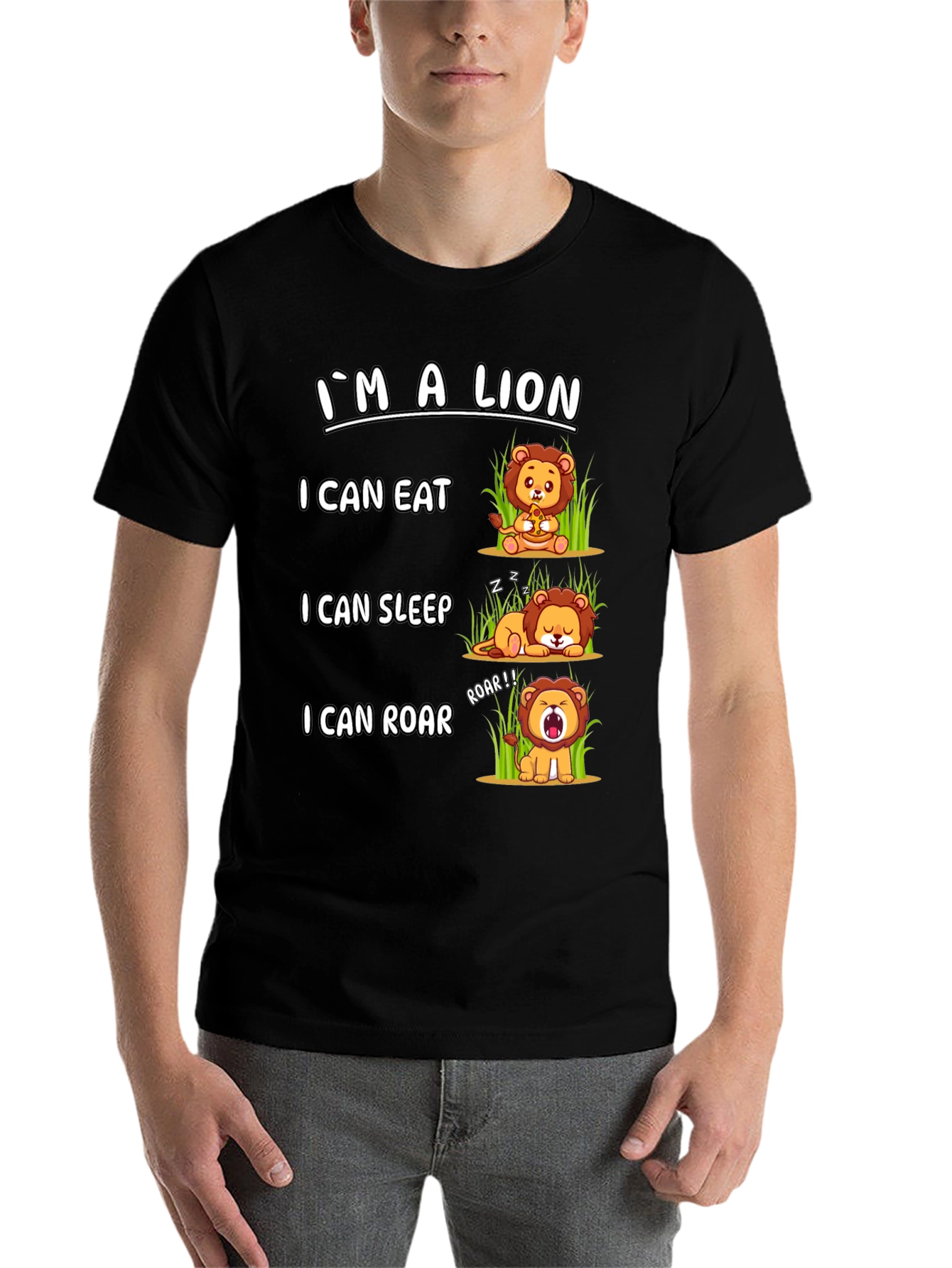 Black I'm a Lion T-Shirt view 7