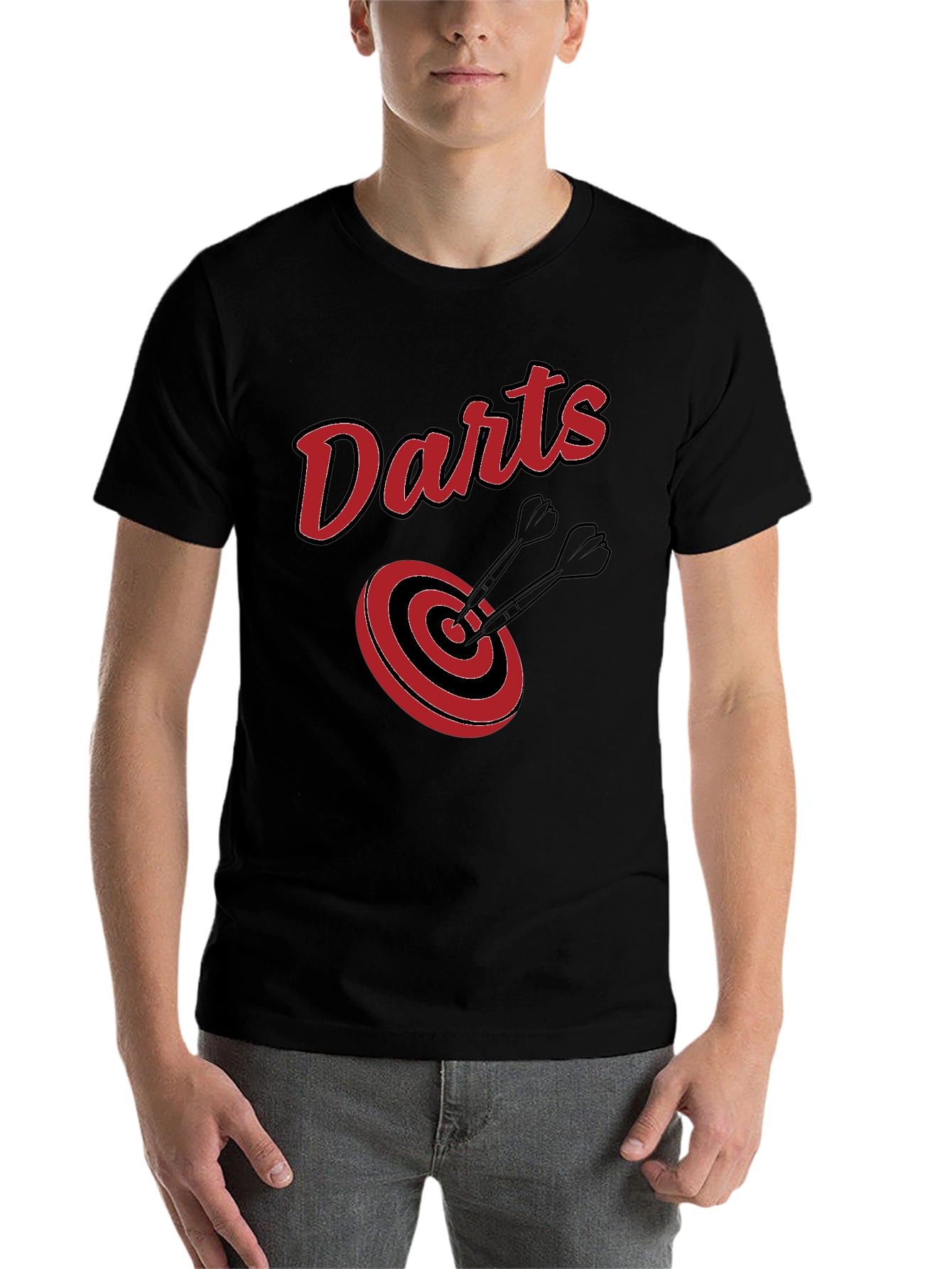 Black Darts Target Graphic Tee - Black Cotton T-Shirt view 7