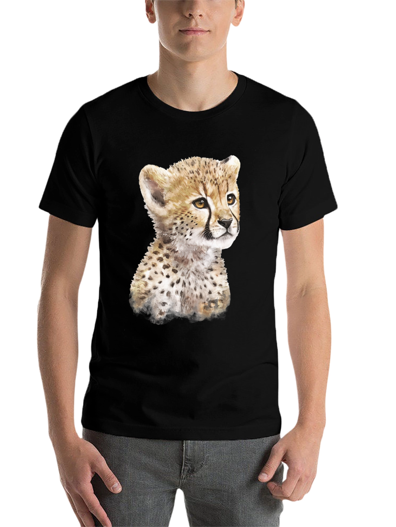 Black Cheetah Cub T-Shirt - Black view 7