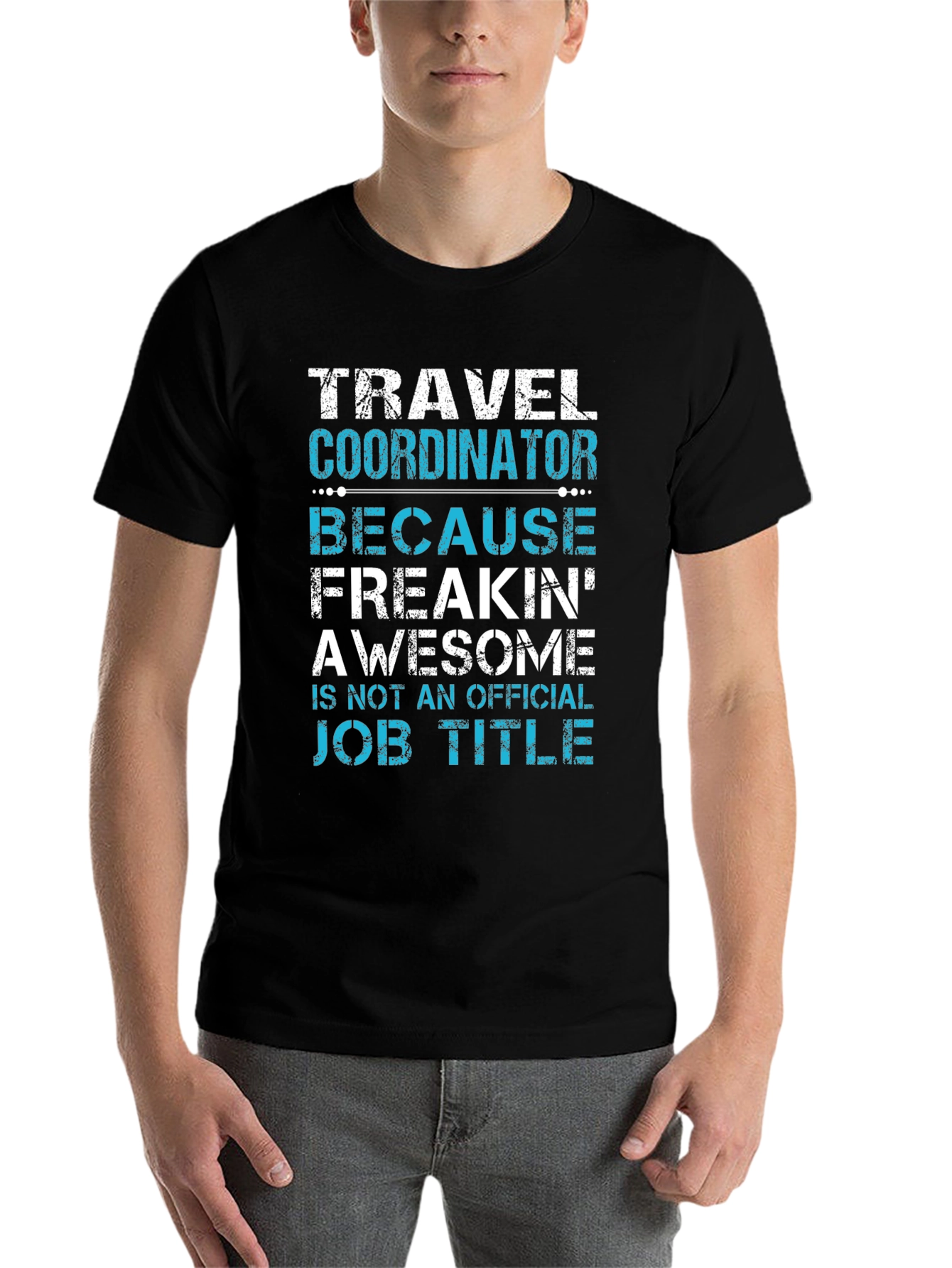 Black Travel Coordinator Funny Job Title Graphic Tee view 7