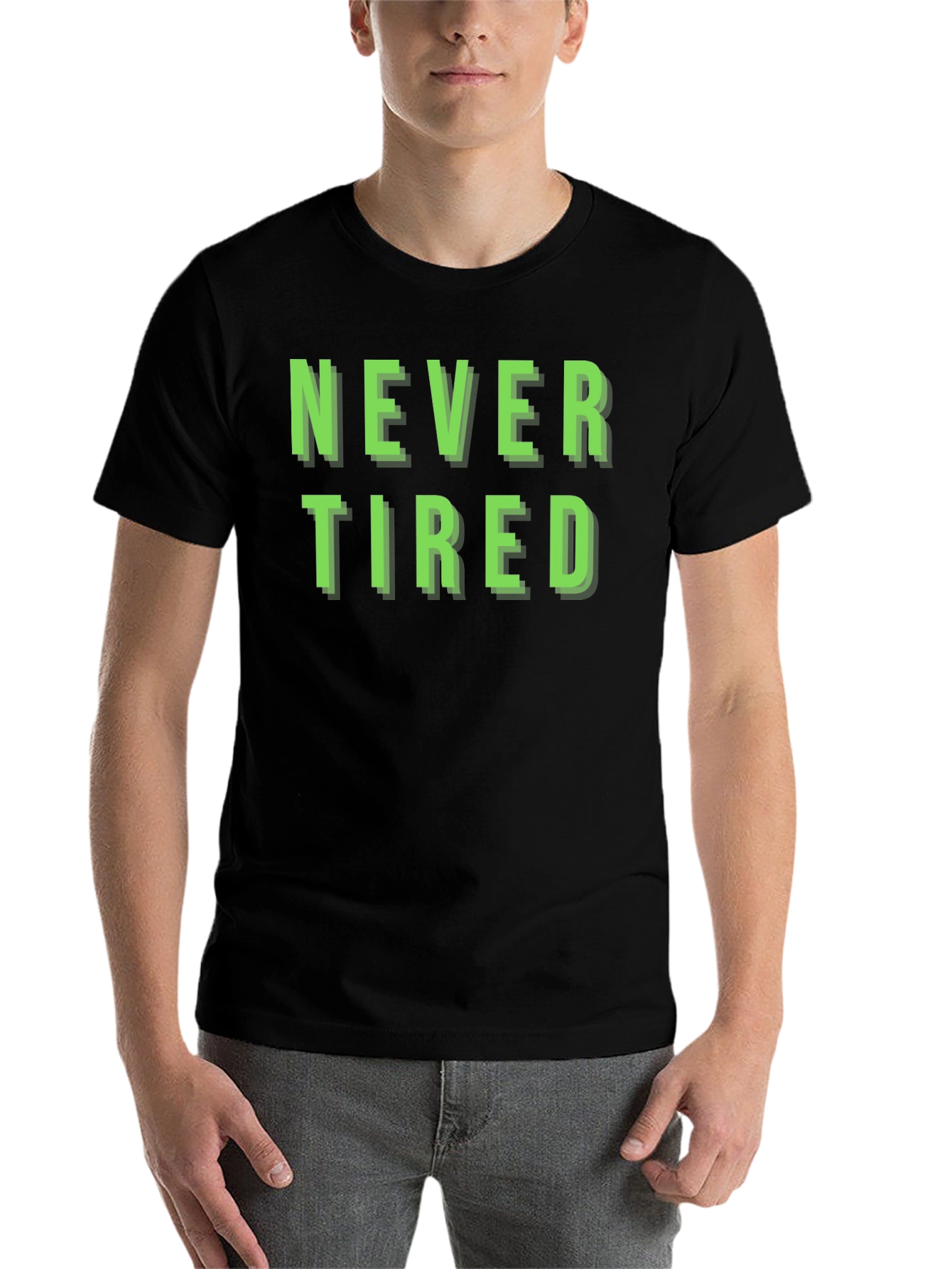 Black Never Tired Graphic T-Shirt - Black view 7