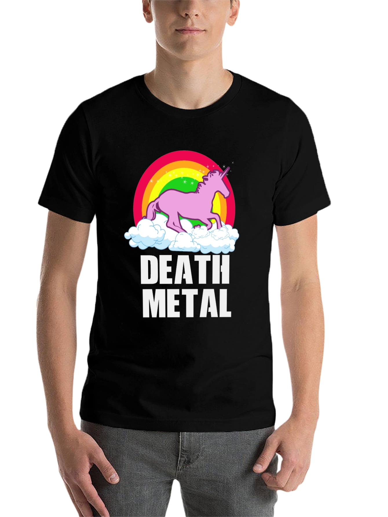 Black Death Metal Unicorn T-Shirt view 7