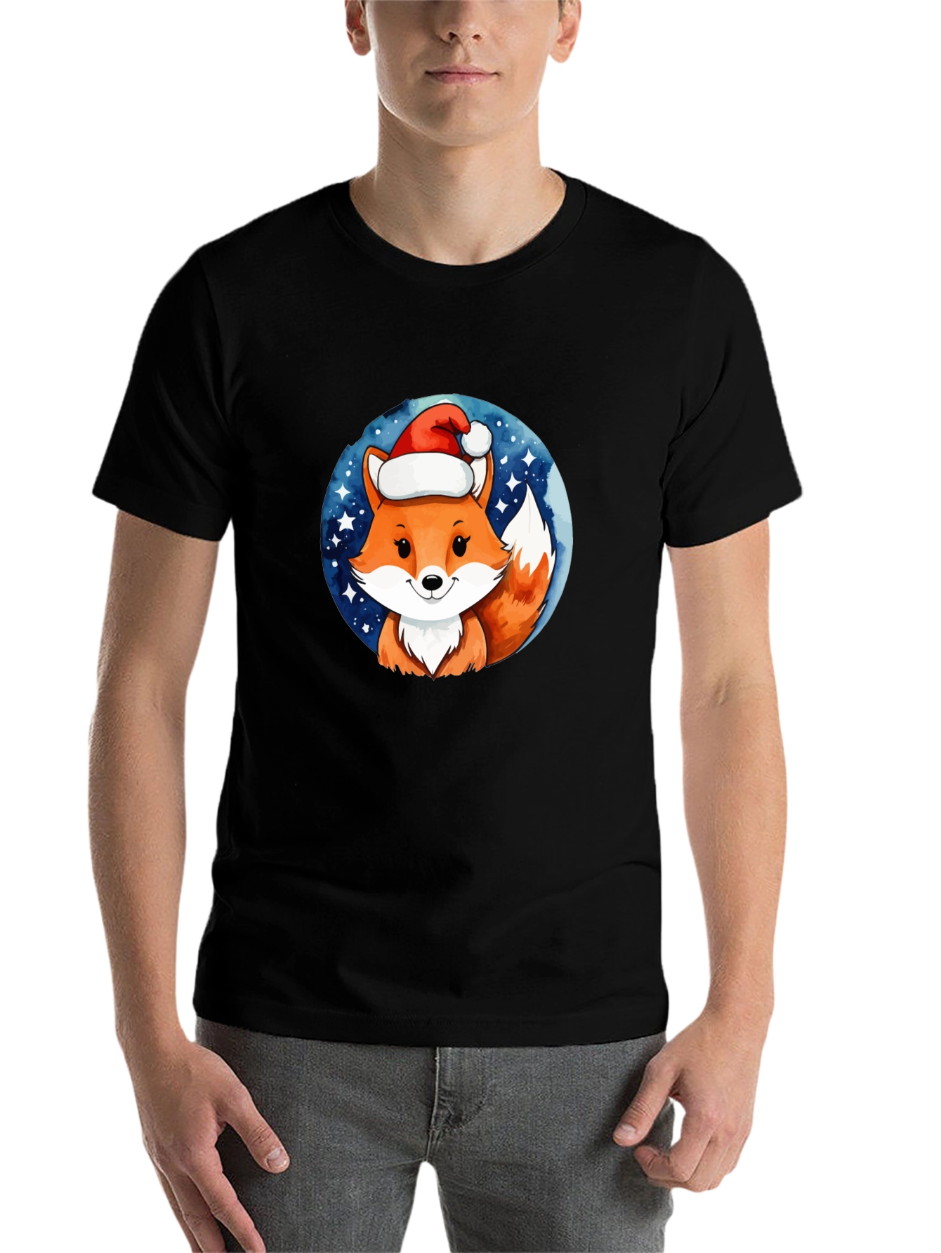 Black Festive Fox Tee - Holiday Cheer! view 7