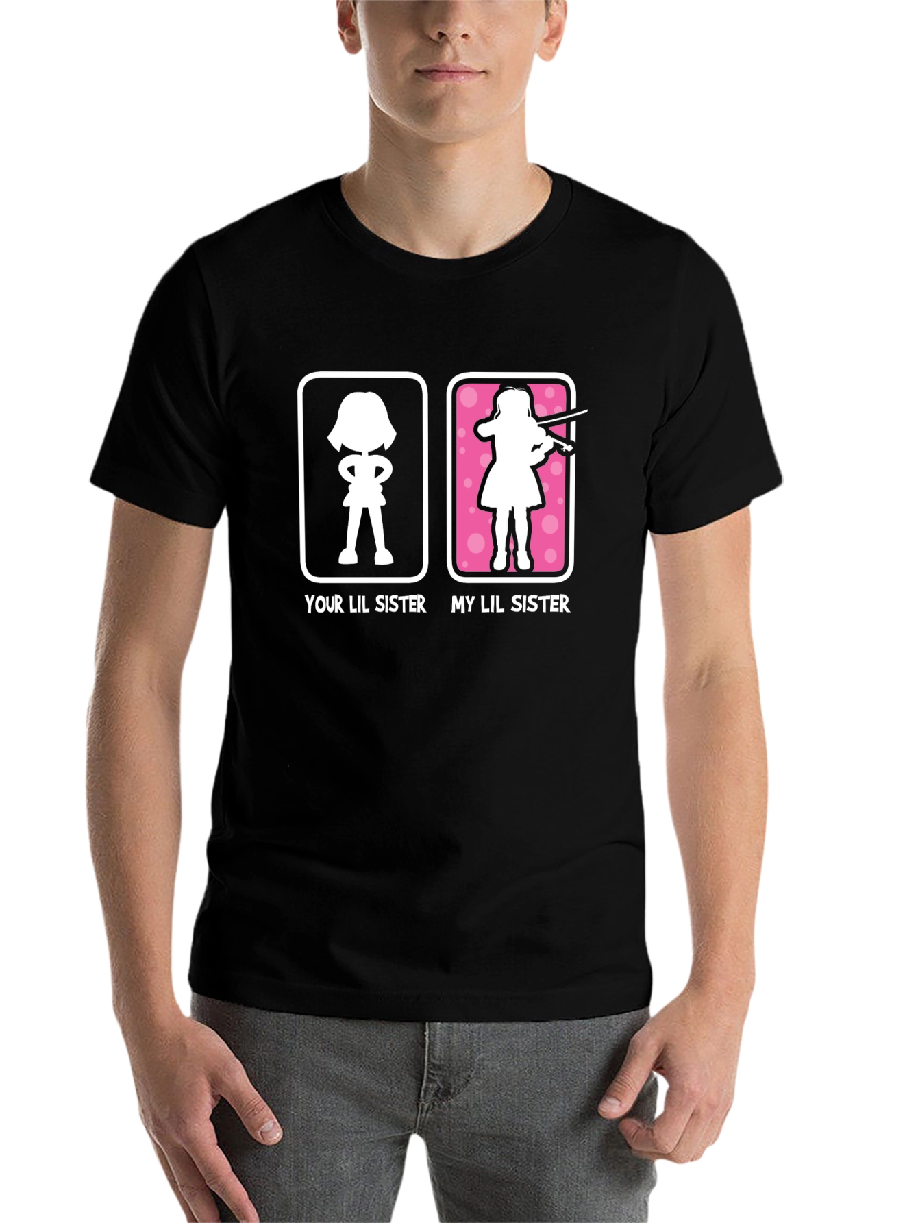 Black Funny Lil Sister T-Shirt - Violinist Gift view 7