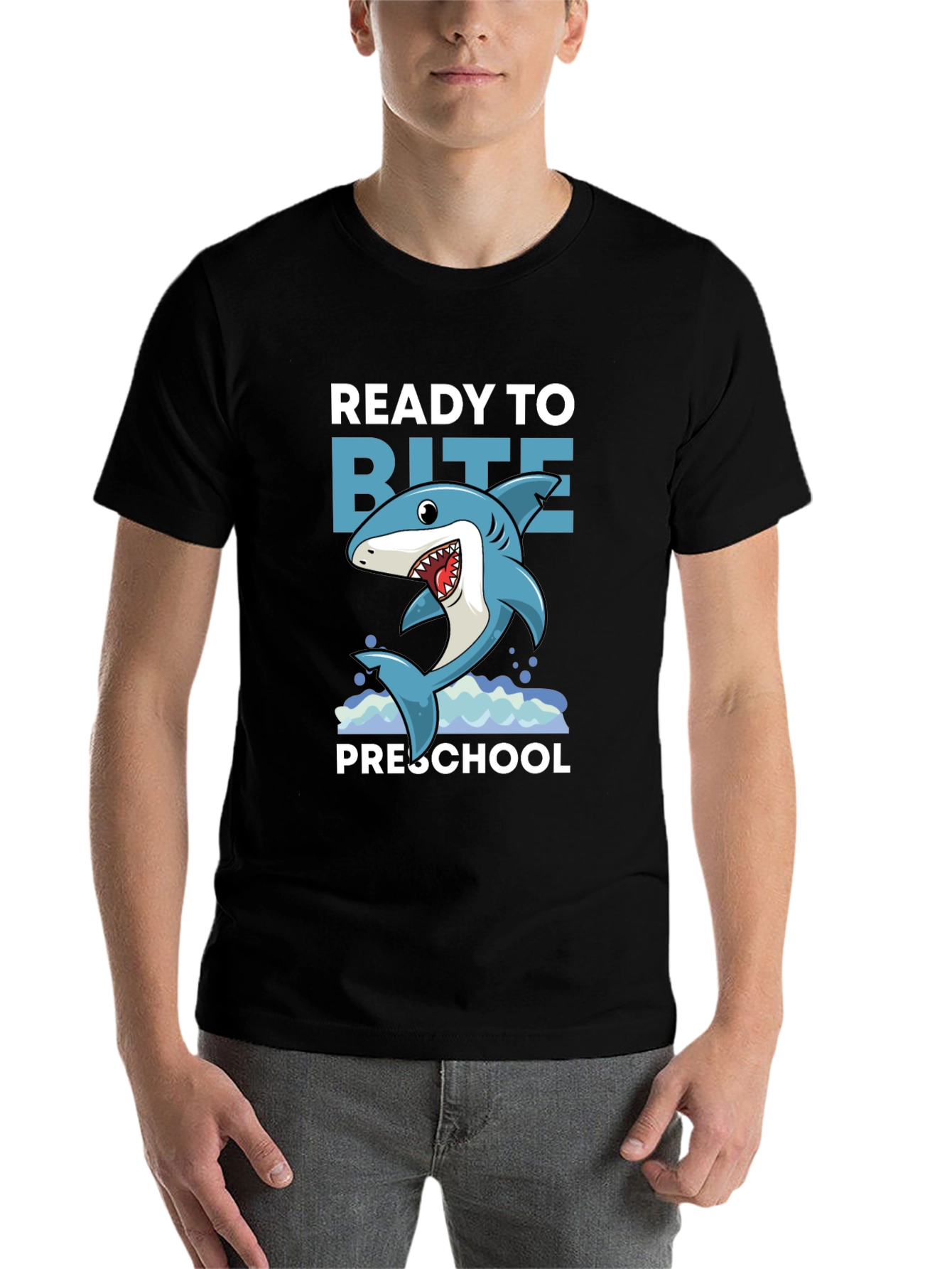 Black Ready to Bite Preschool Shark Tee view 7