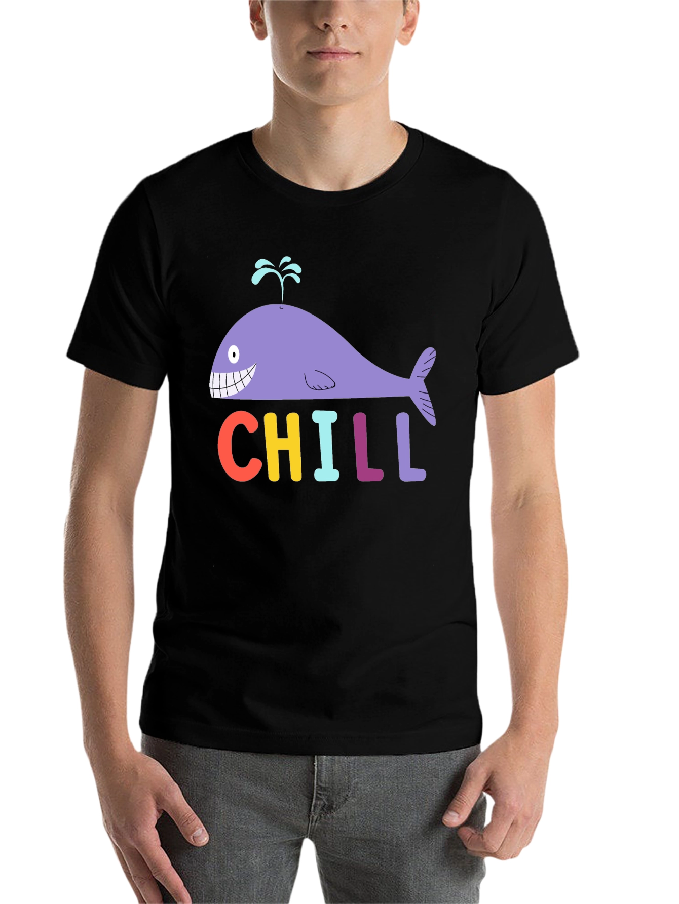 Black Chill Whale Graphic Tee - Unisex view 7