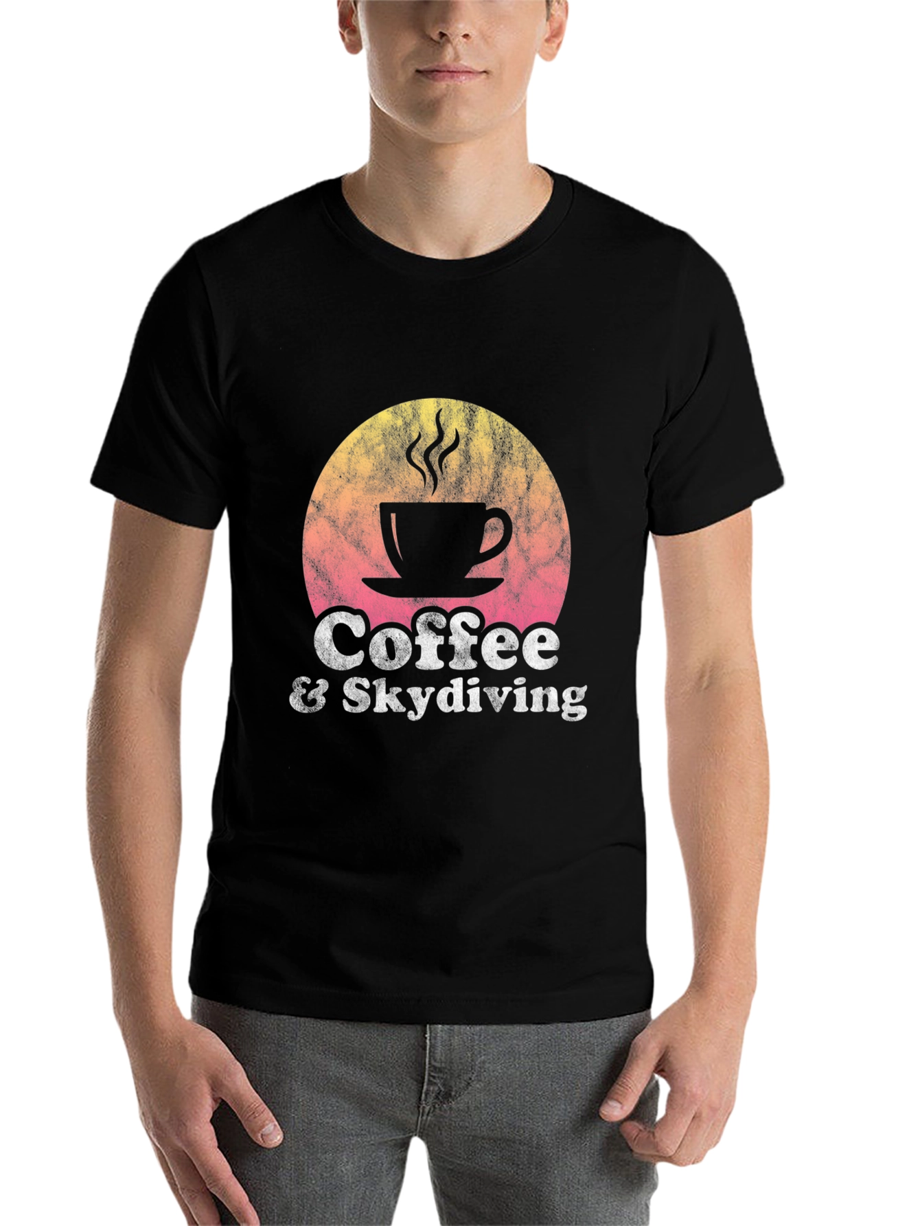 Black Coffee & Skydiving Graphic T-Shirt view 7