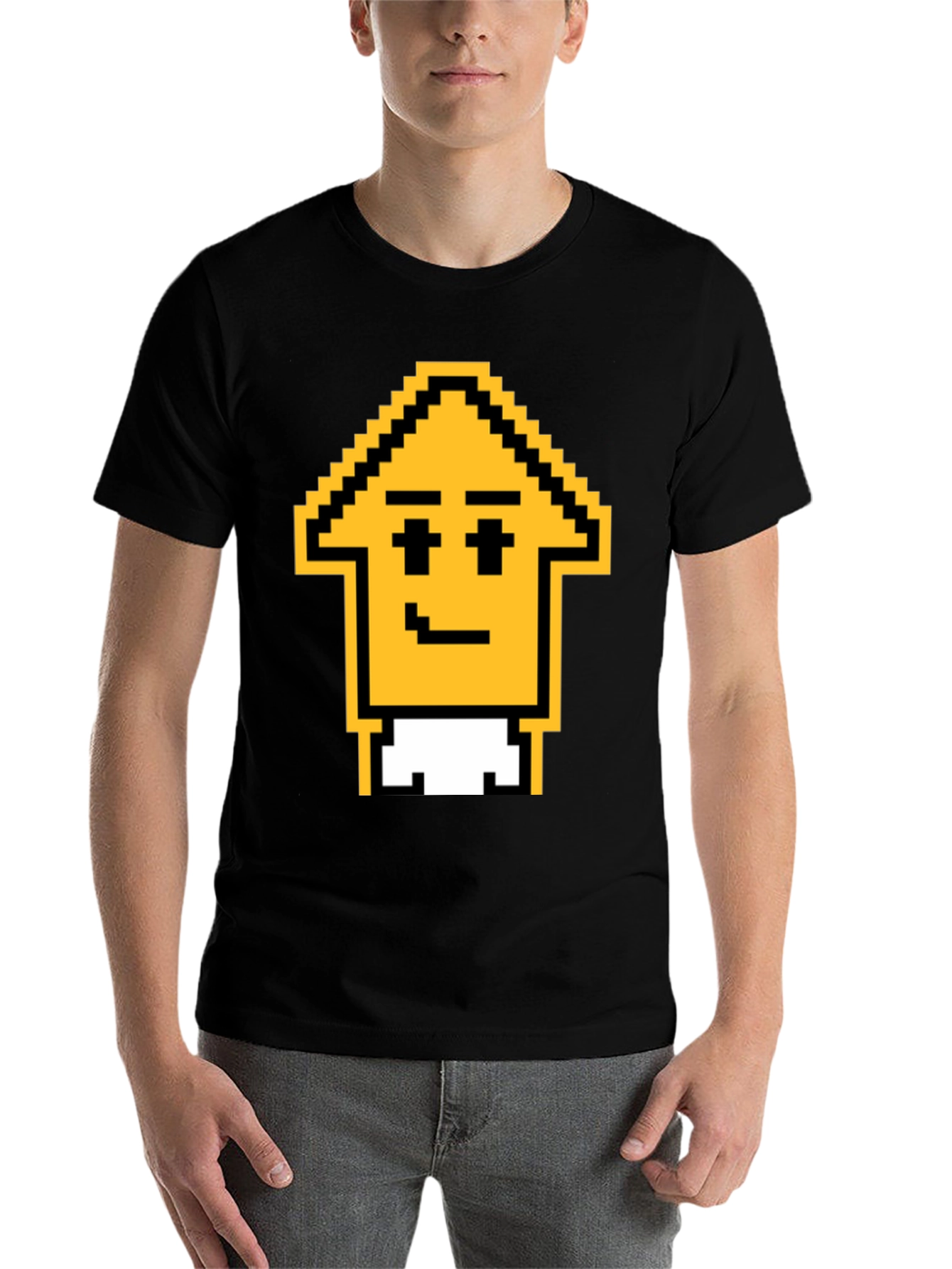 Black Pixel Arrow Head Graphic T-Shirt - Black view 7