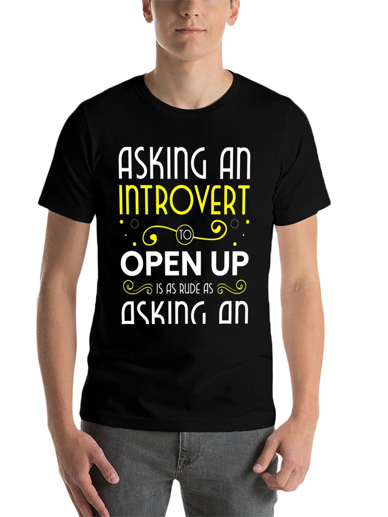 Black Introvert Humor T-Shirt: Funny Sarcastic Tee view 7