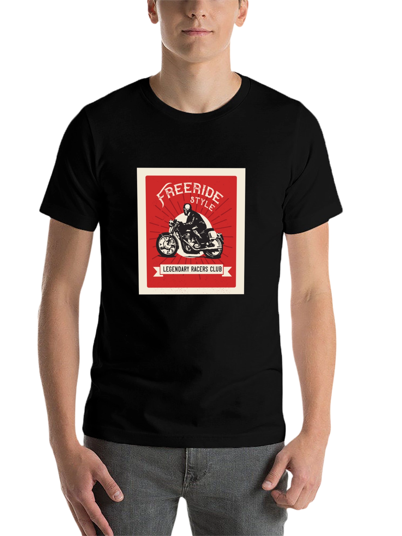 Black Freeride Style Legendary Racers Club Black T-Shirt view 7