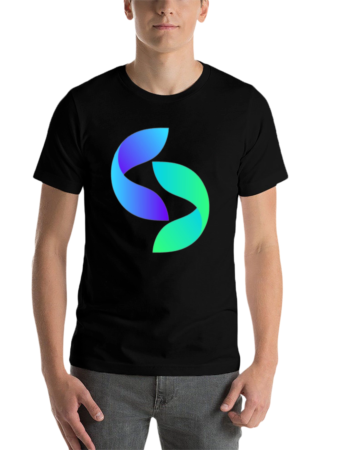 Black Abstract Logo Black T-Shirt view 7