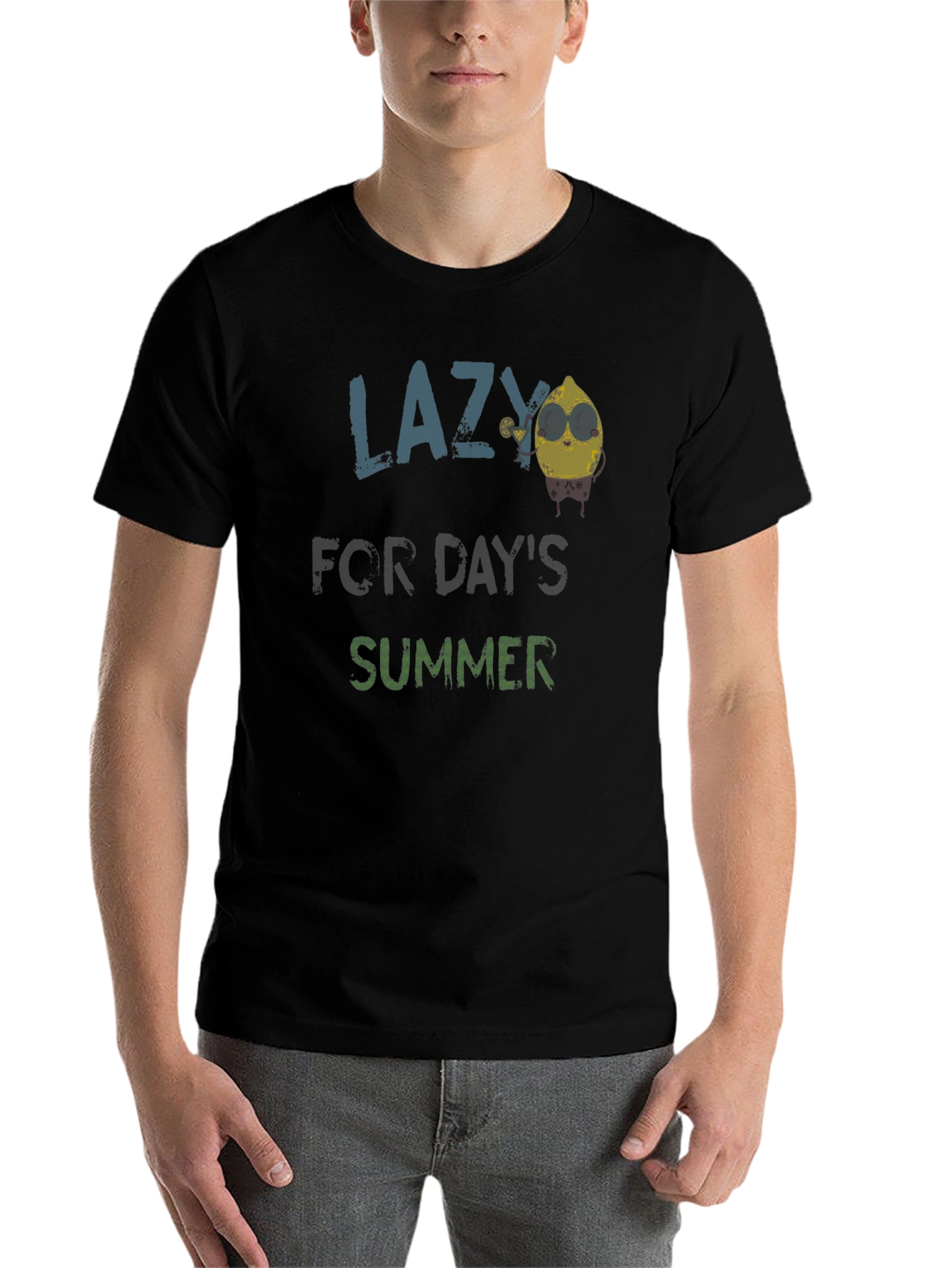 Black Lazy For Day's Summer T-Shirt view 7