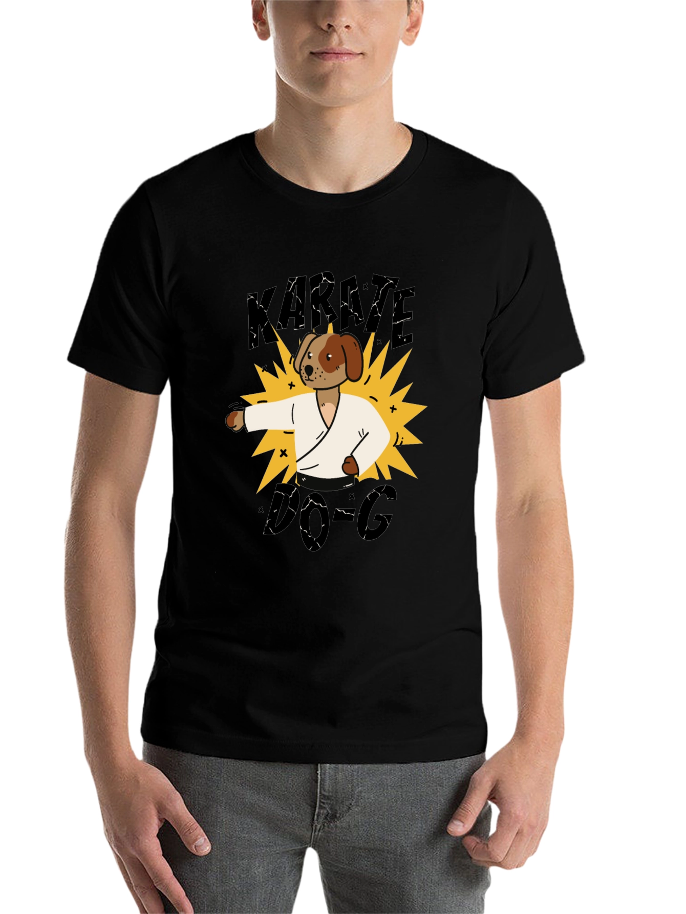 Black Karate Dog T-Shirt - Martial Arts Fun! view 7