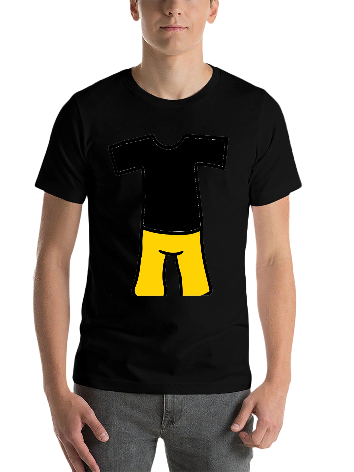 Black Black Cartoon Outfit T-Shirt view 7