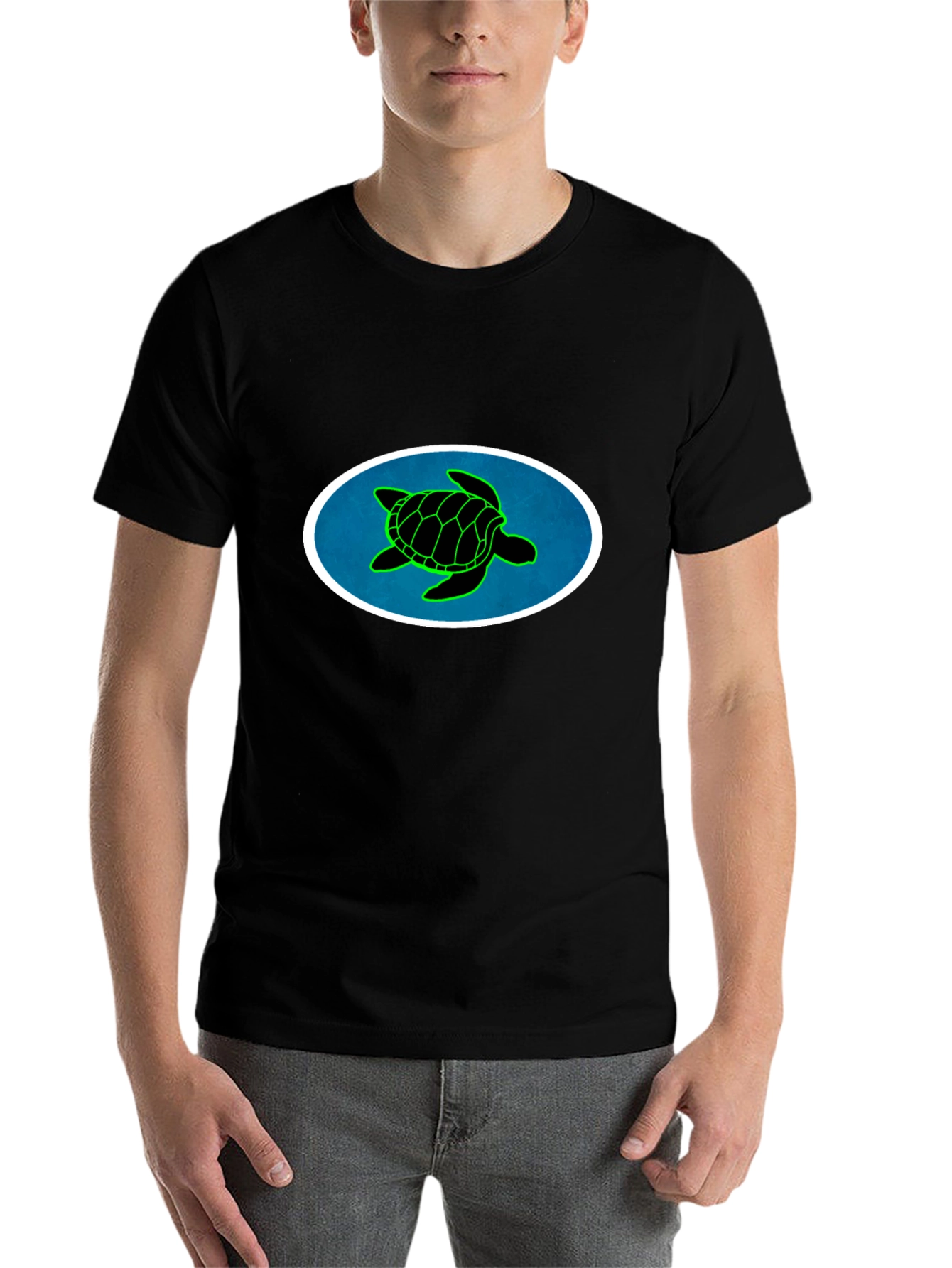 Black Turtle Graphic Tee - Black Cotton Blend view 7