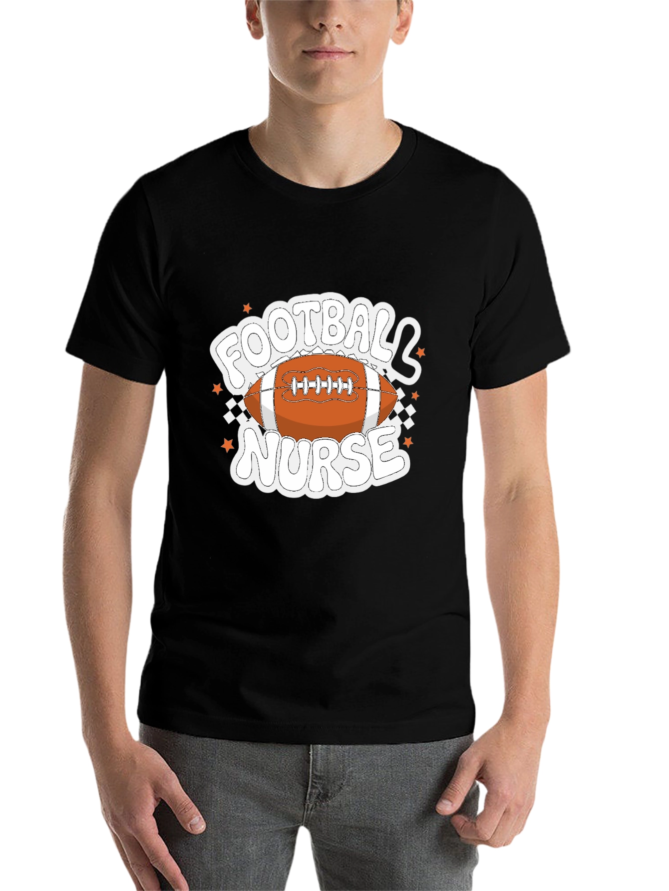 Black Football Nurse Graphic T-Shirt view 7
