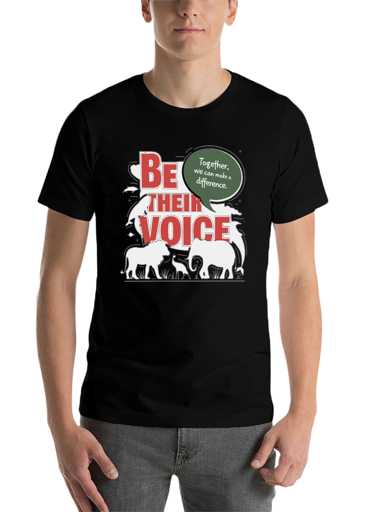 Black Be Their Voice T-Shirt - Animal Conservation Tee view 7