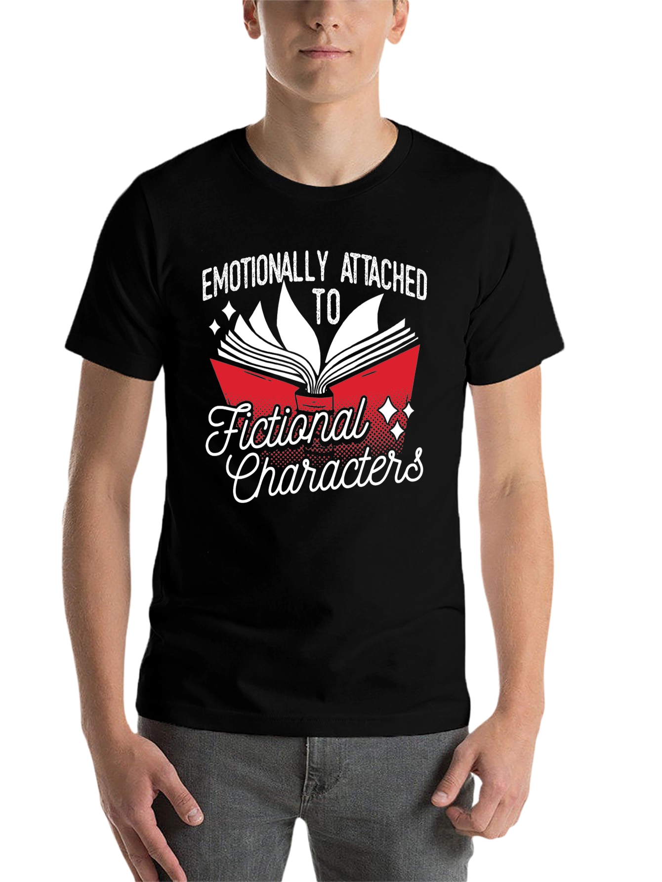 Black Emotionally Attached Fictional Characters T-Shirt view 7
