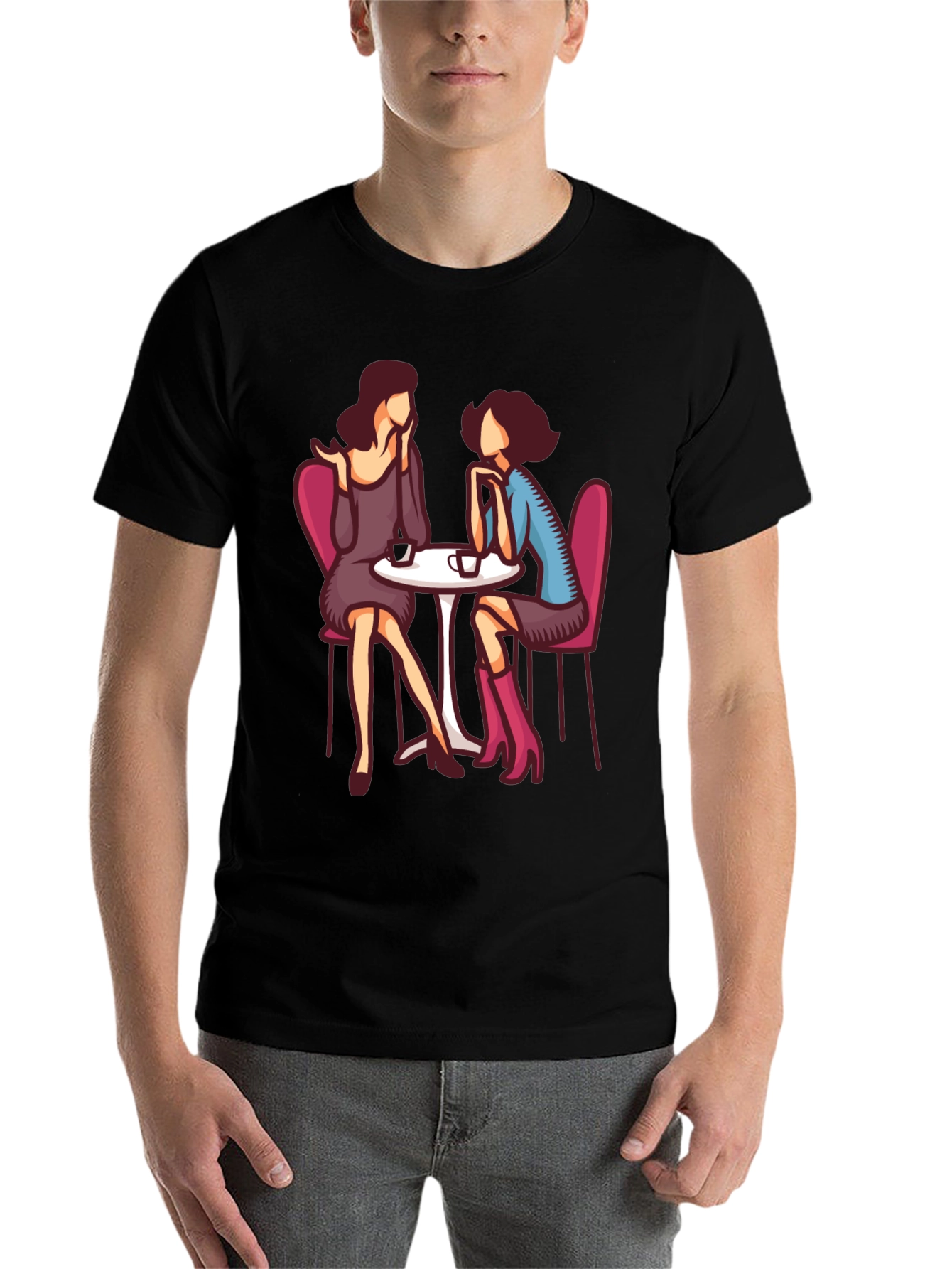Cafe Conversation Graphic T-Shirt - 7