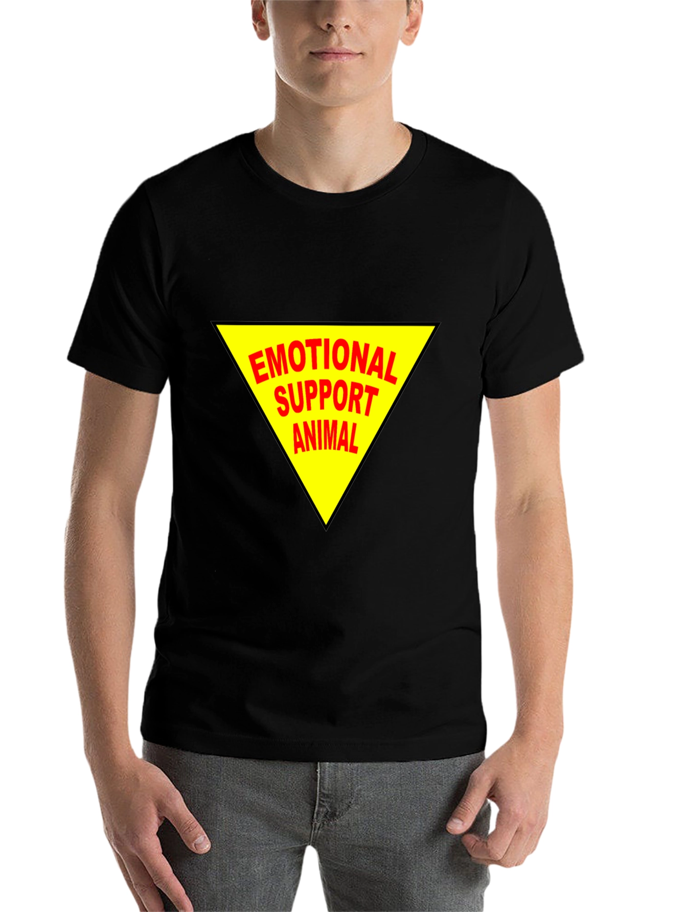 Black Emotional Support Animal Tee - Black Cotton Comfort view 7