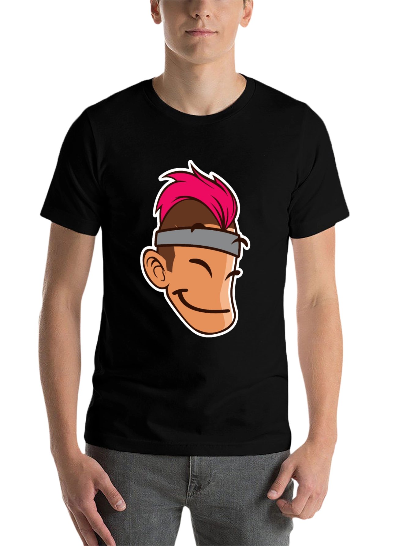 Black Cartoon Character Graphic Tee - Black T-Shirt view 7