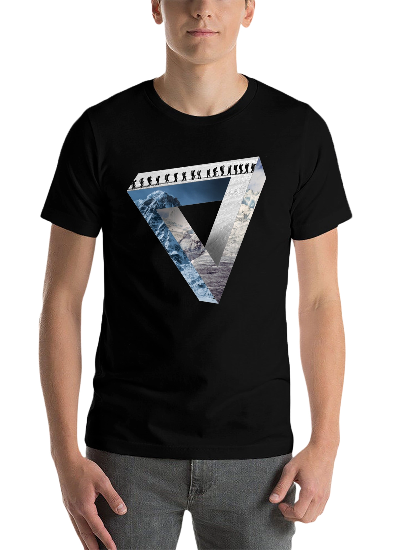 Black Mountain Climber Triangle Graphic Tee view 7
