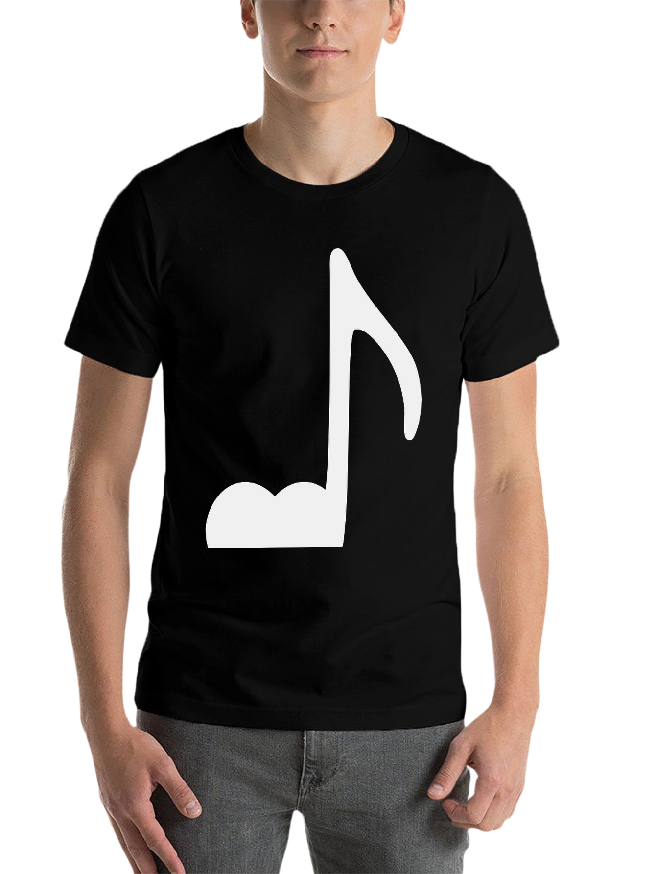 Black Music Note Graphic Black T-Shirt view 7