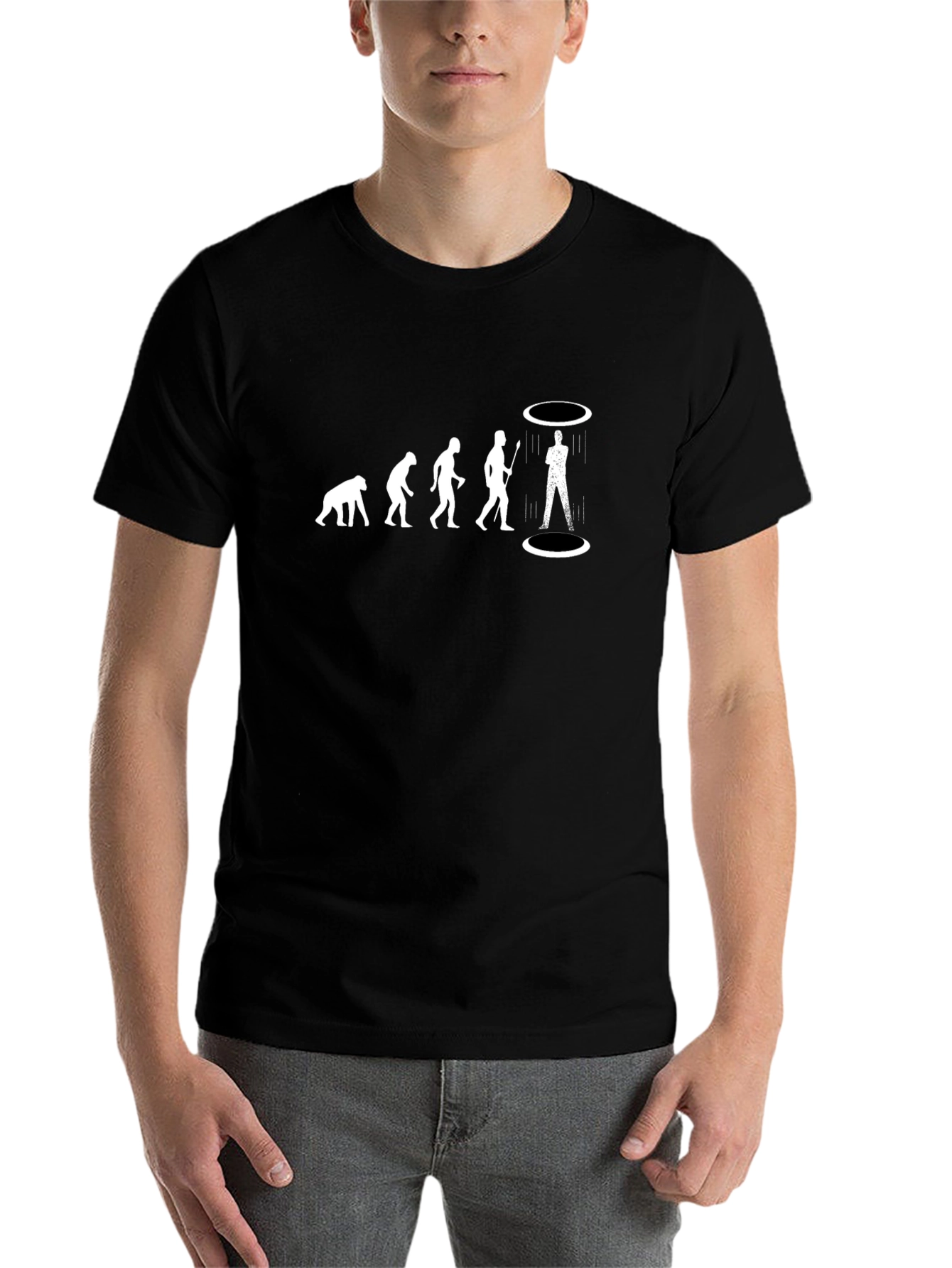 Black Evolution Humor Graphic Tee - Black view 7