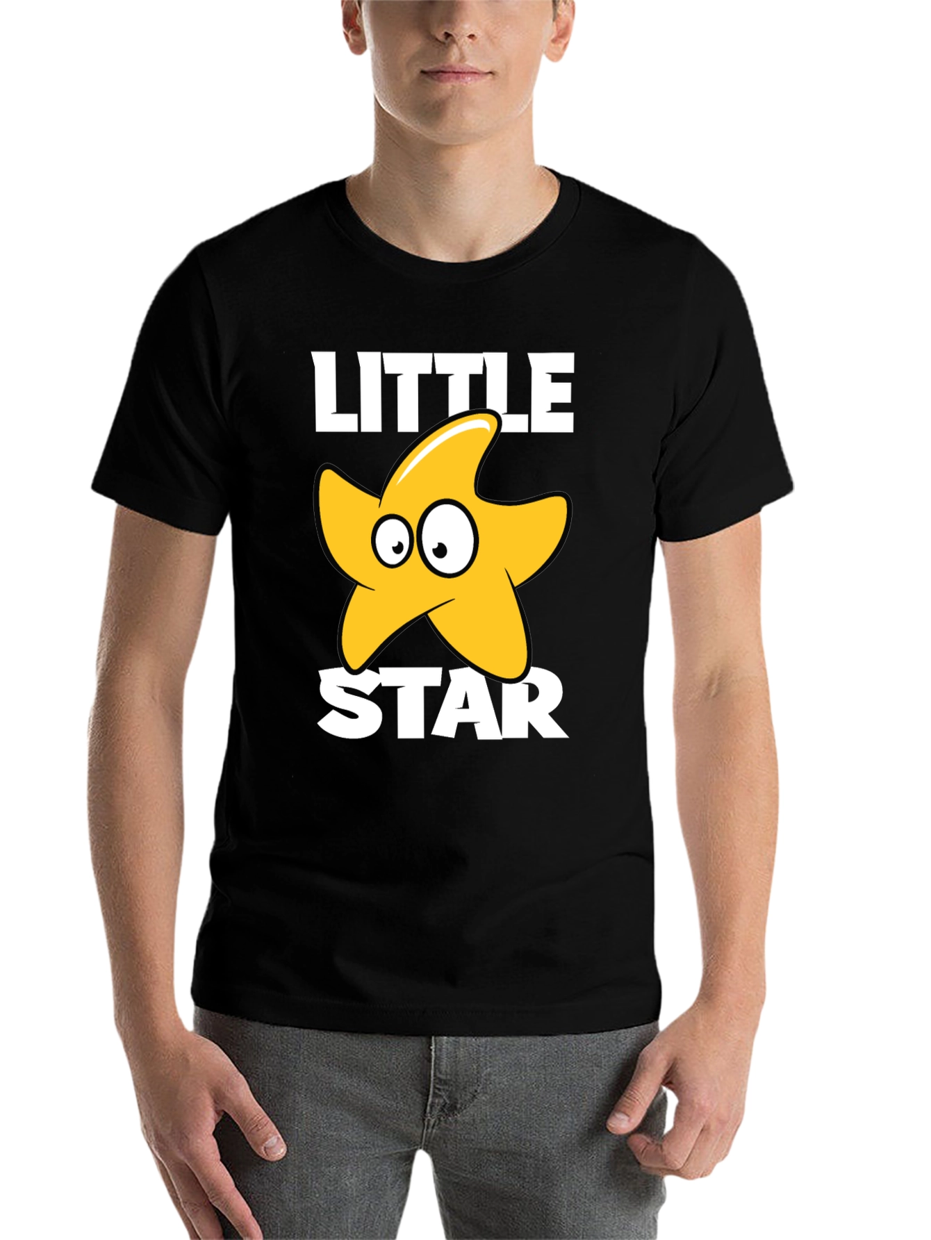 Black Cute 'Little Star' Graphic T-Shirt - Black view 7