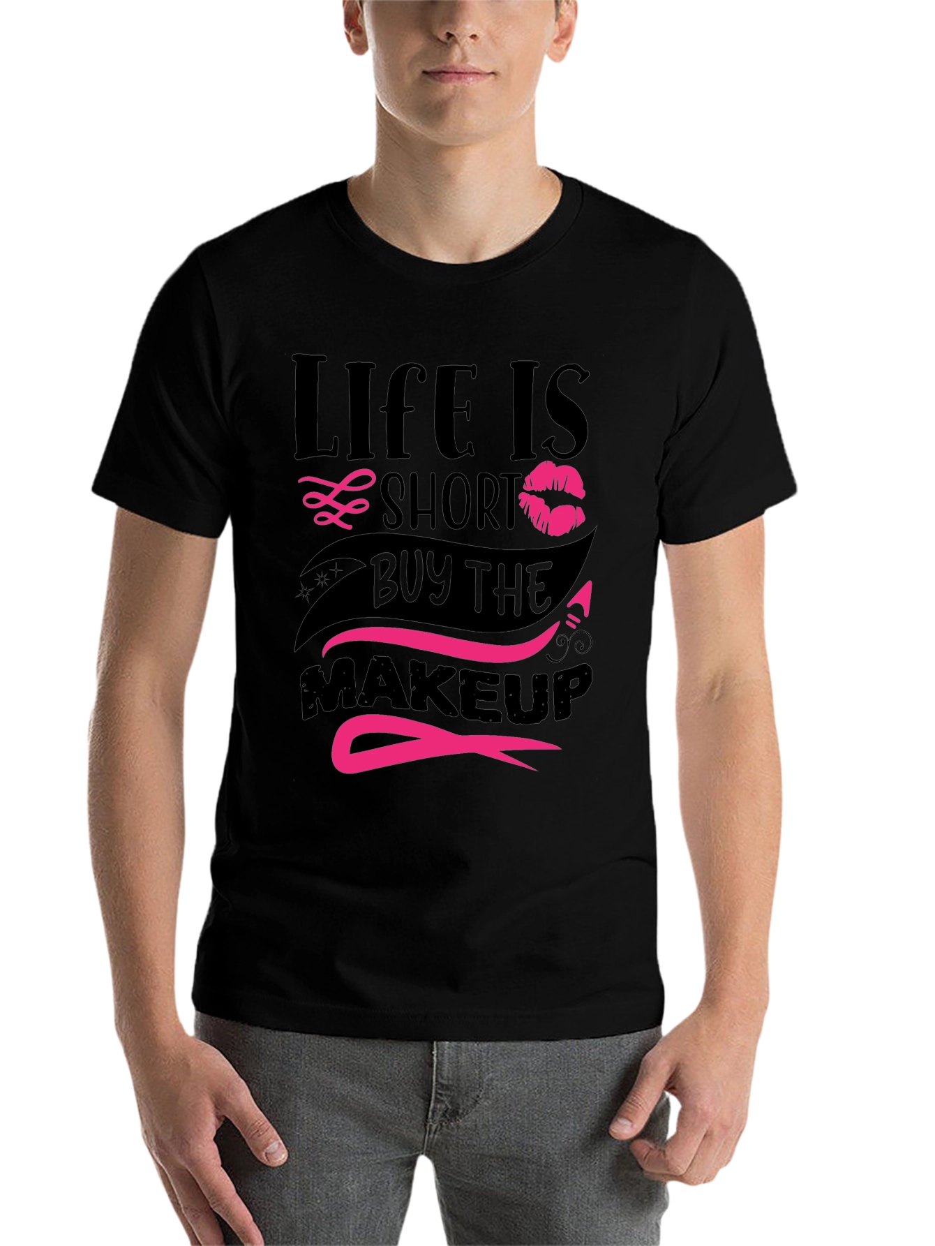 Black Life Is Short Makeup T-Shirt view 7