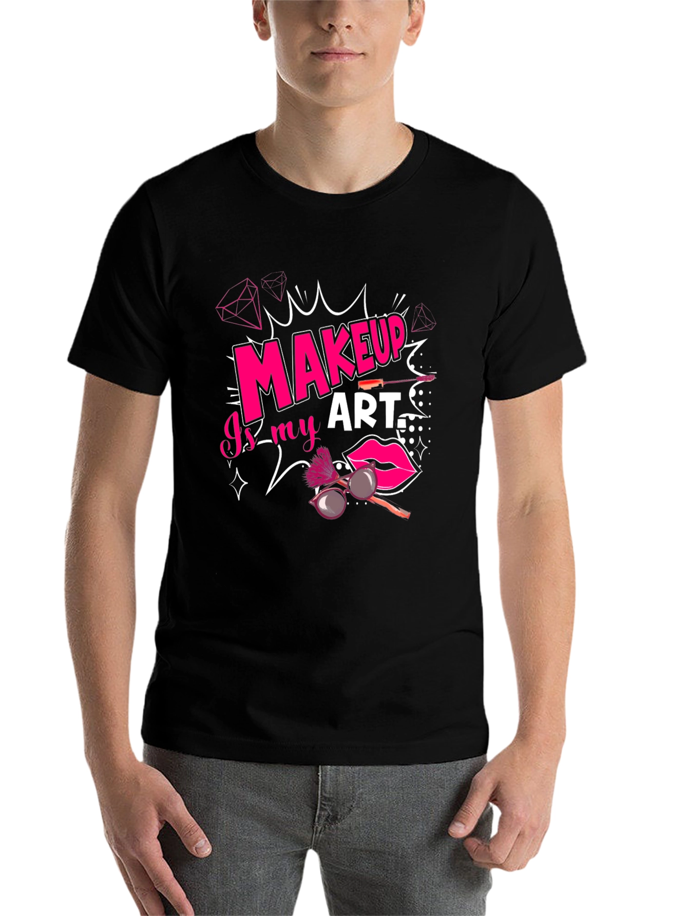 Black Makeup is My Art T-Shirt - Black view 7