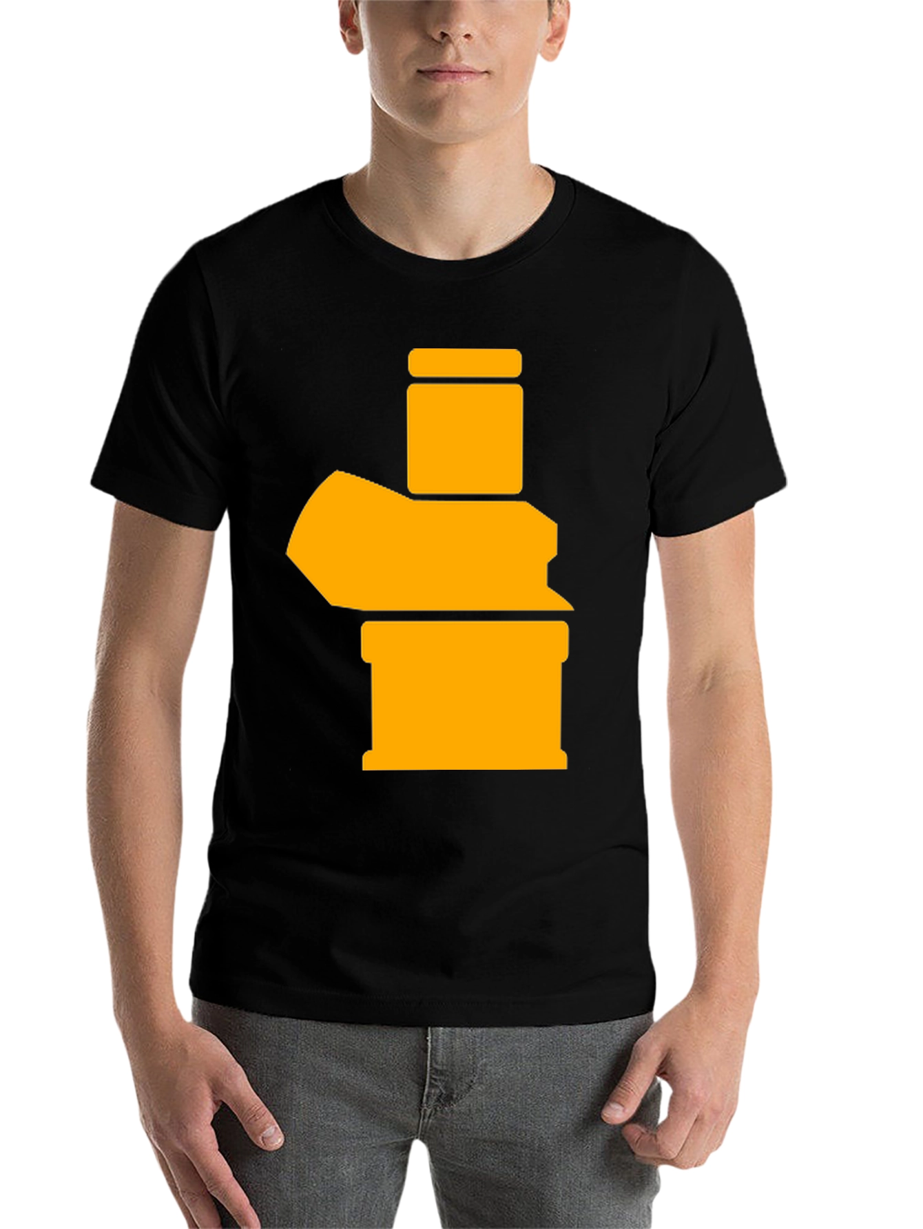 Black Abstract Graphic Tee - Black Cotton Blend view 7