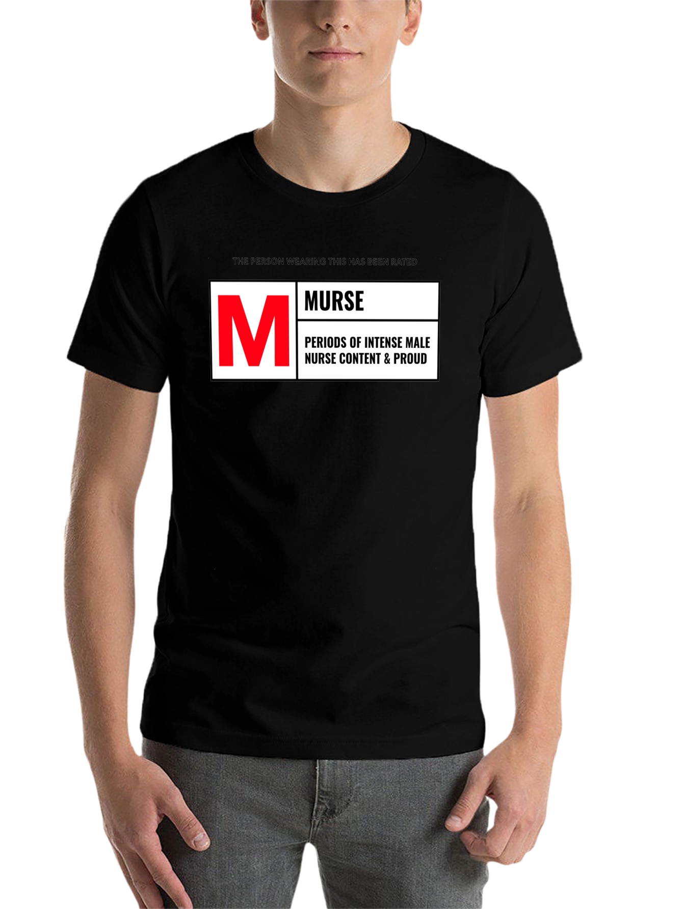 Black Murse T-Shirt: Male Nurse Content view 7