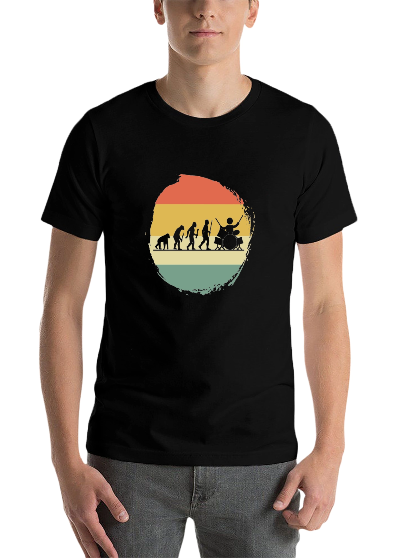 Black Drummer Evolution Black T-Shirt view 7