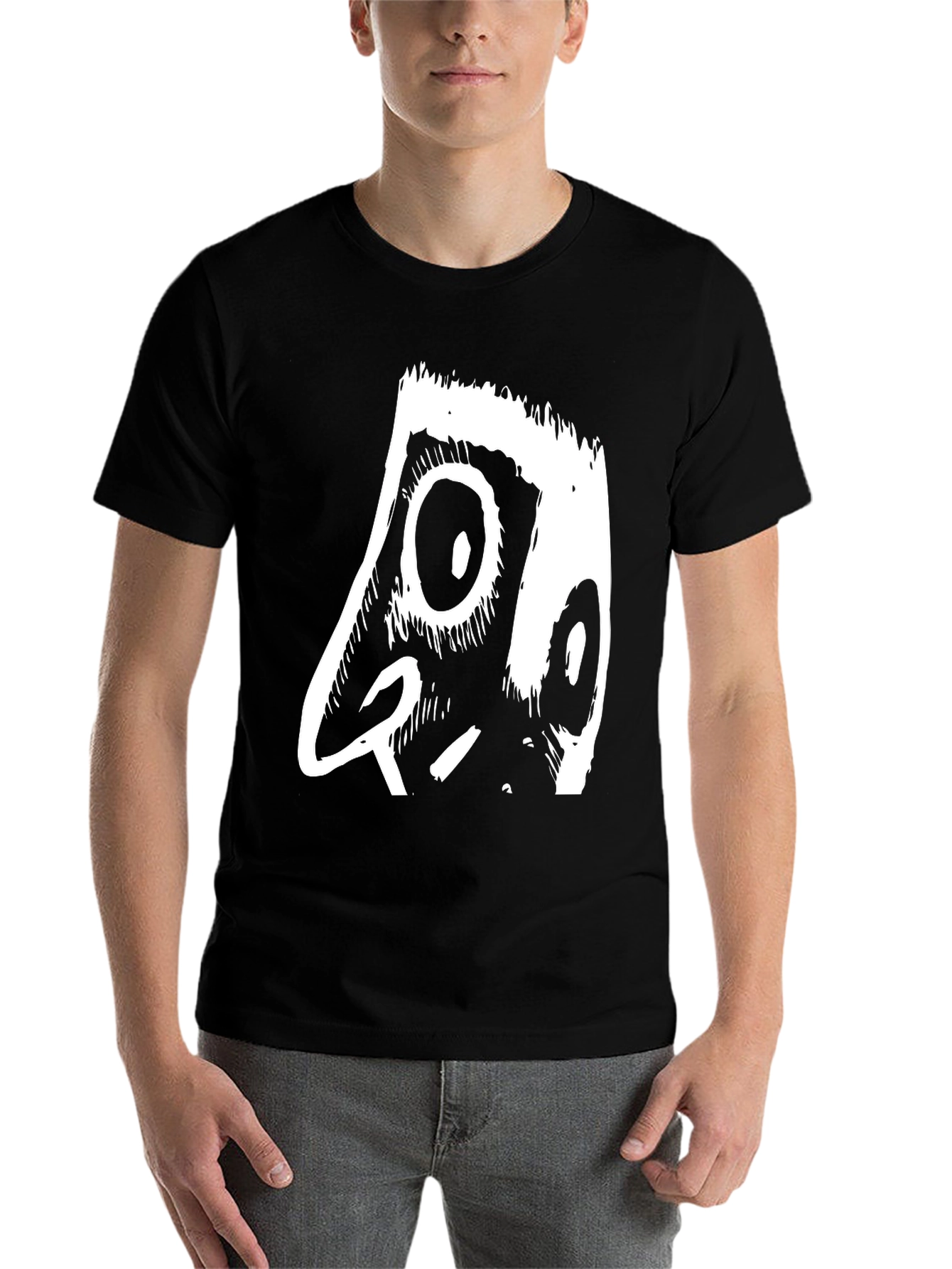 Black Abstract Graphic Print Black T-Shirt view 7