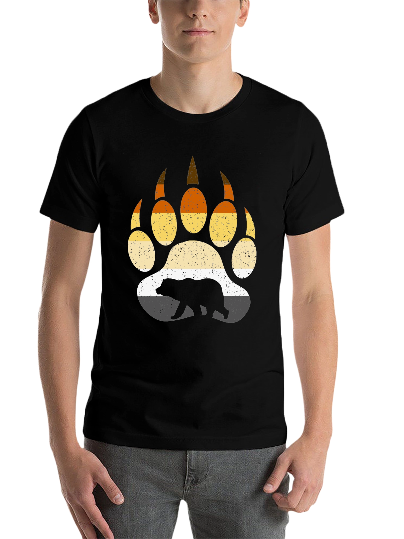 Black Bear Pride Paw Print T-Shirt view 7