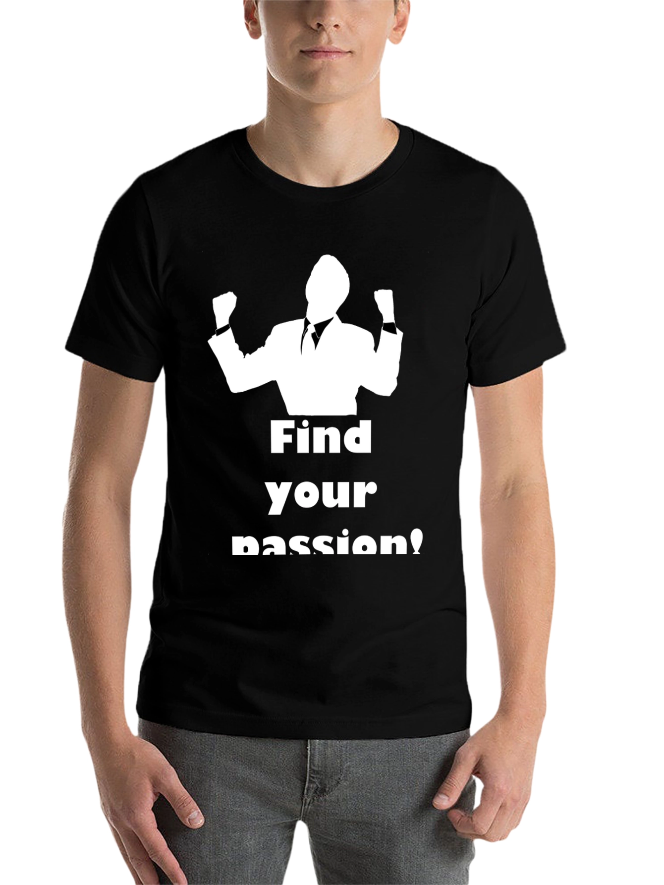 Black Find Your Passion Black Graphic T-Shirt view 7