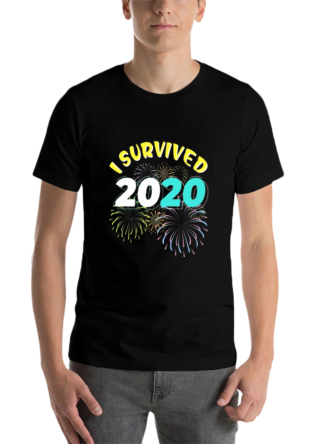 Black I Survived 2020 T-Shirt - Novelty Graphic Tee view 7