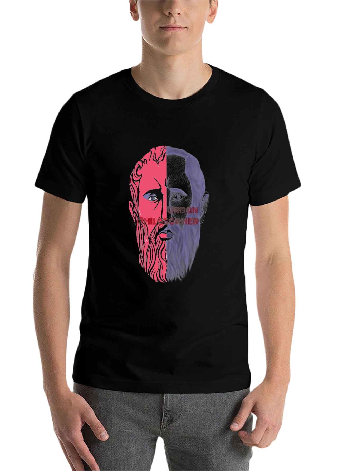 Black Philosopher Split Face Graphic Tee view 7