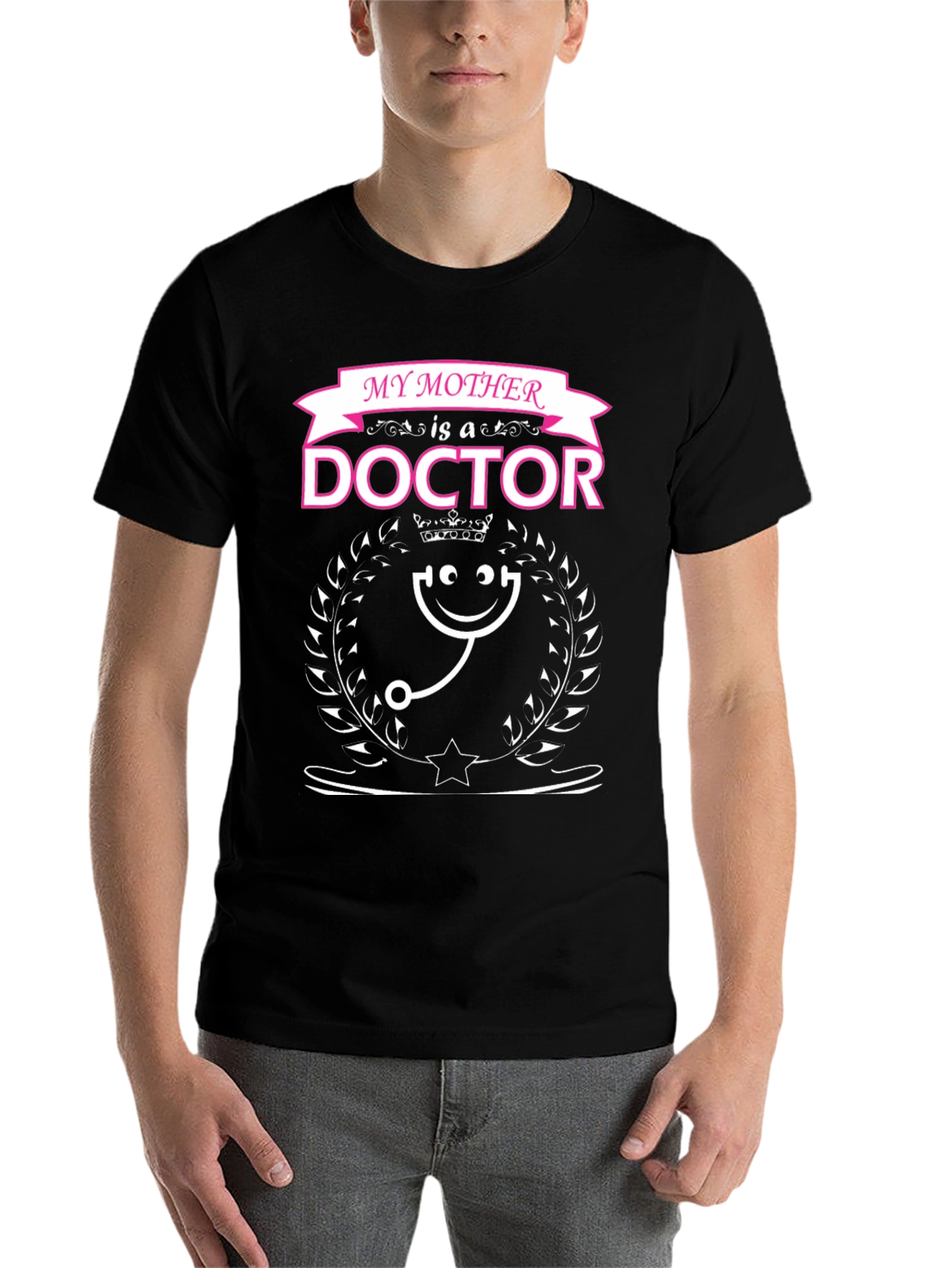 Black My Mother is a Doctor T-Shirt view 7