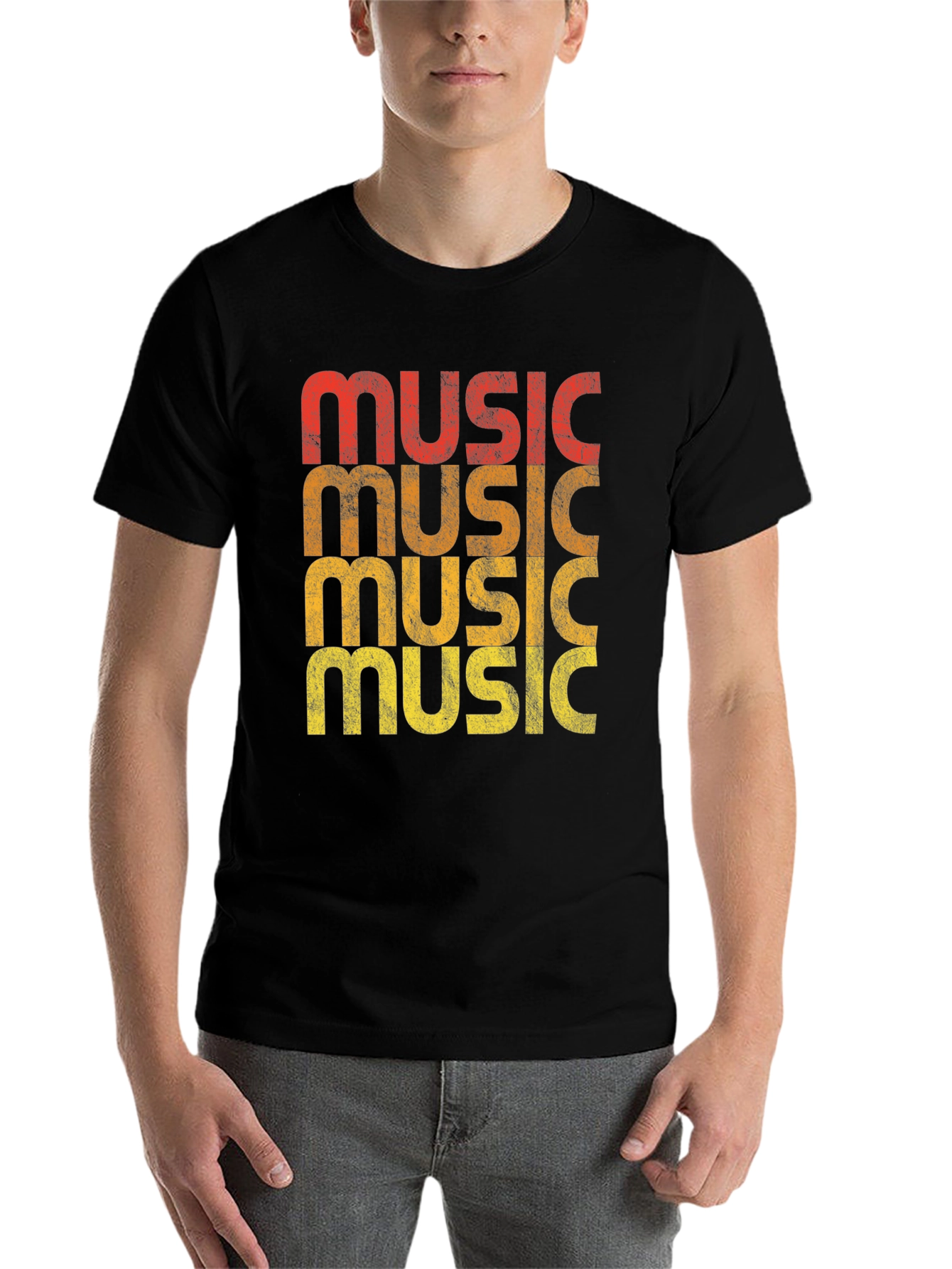 Black Retro Music Graphic T-Shirt view 7