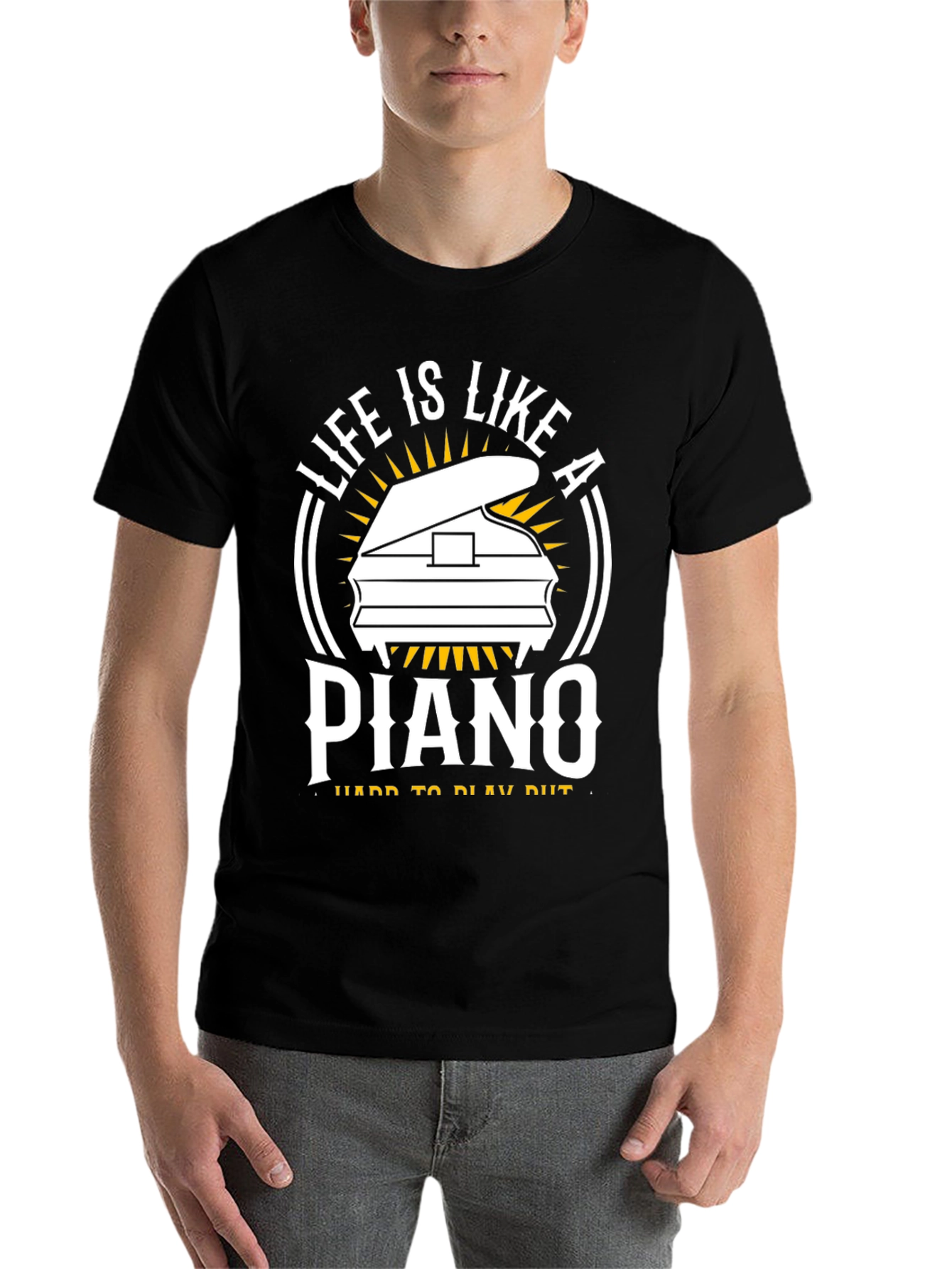 Black Life is Like a Piano T-Shirt - Music Lover Tee view 7