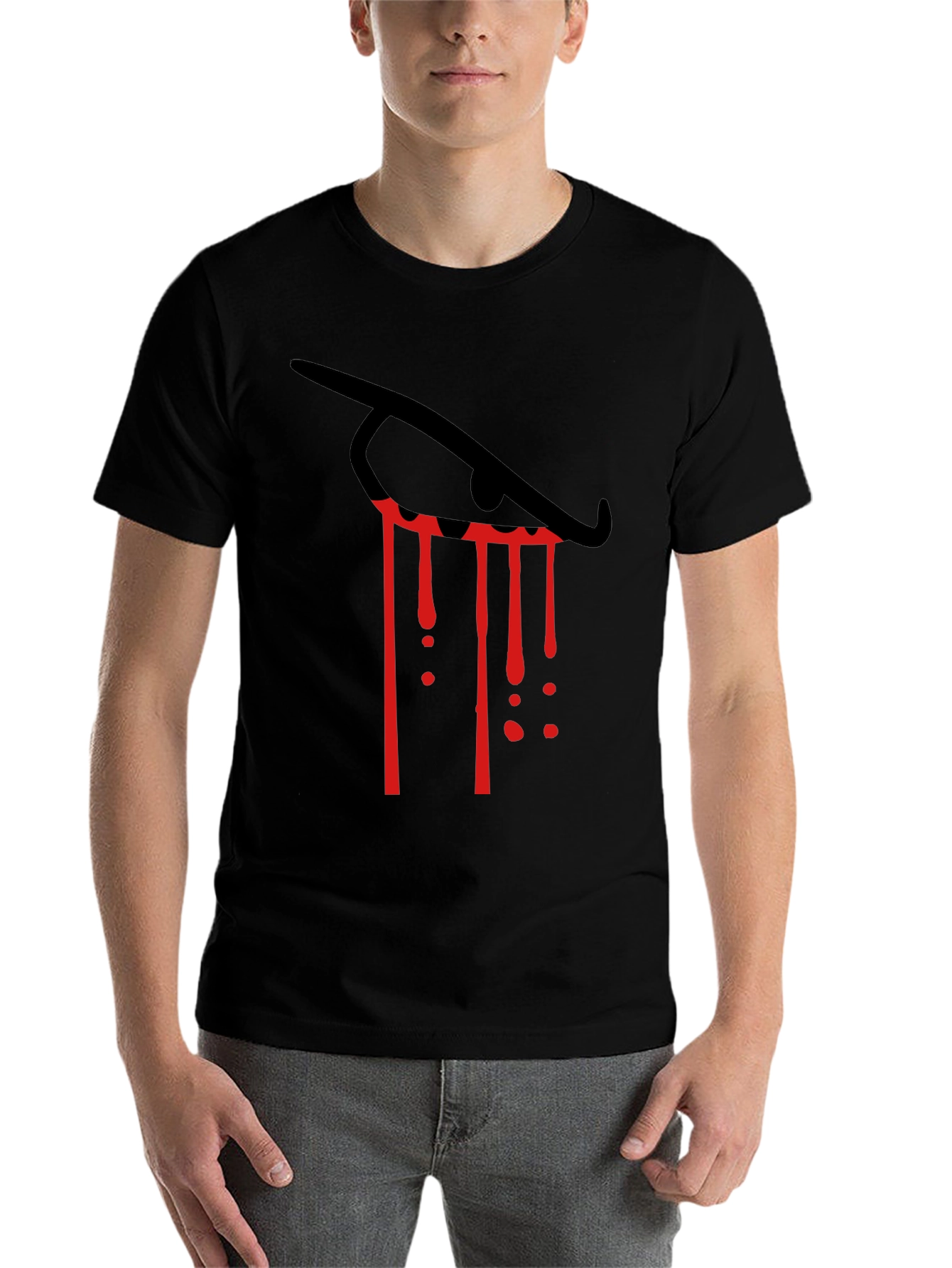 Black Eye Tears Blood Red Graphic Tee view 7